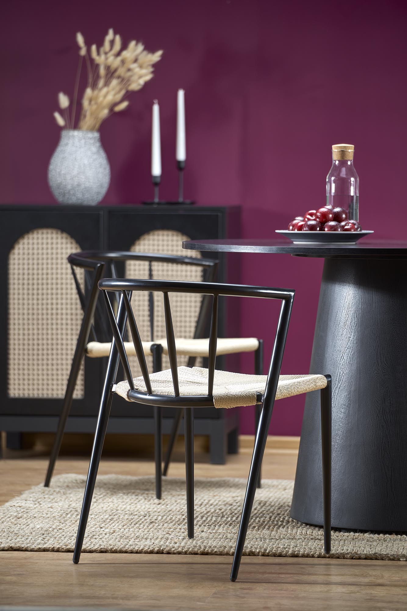 GINTER stôl okrúhly, čierny