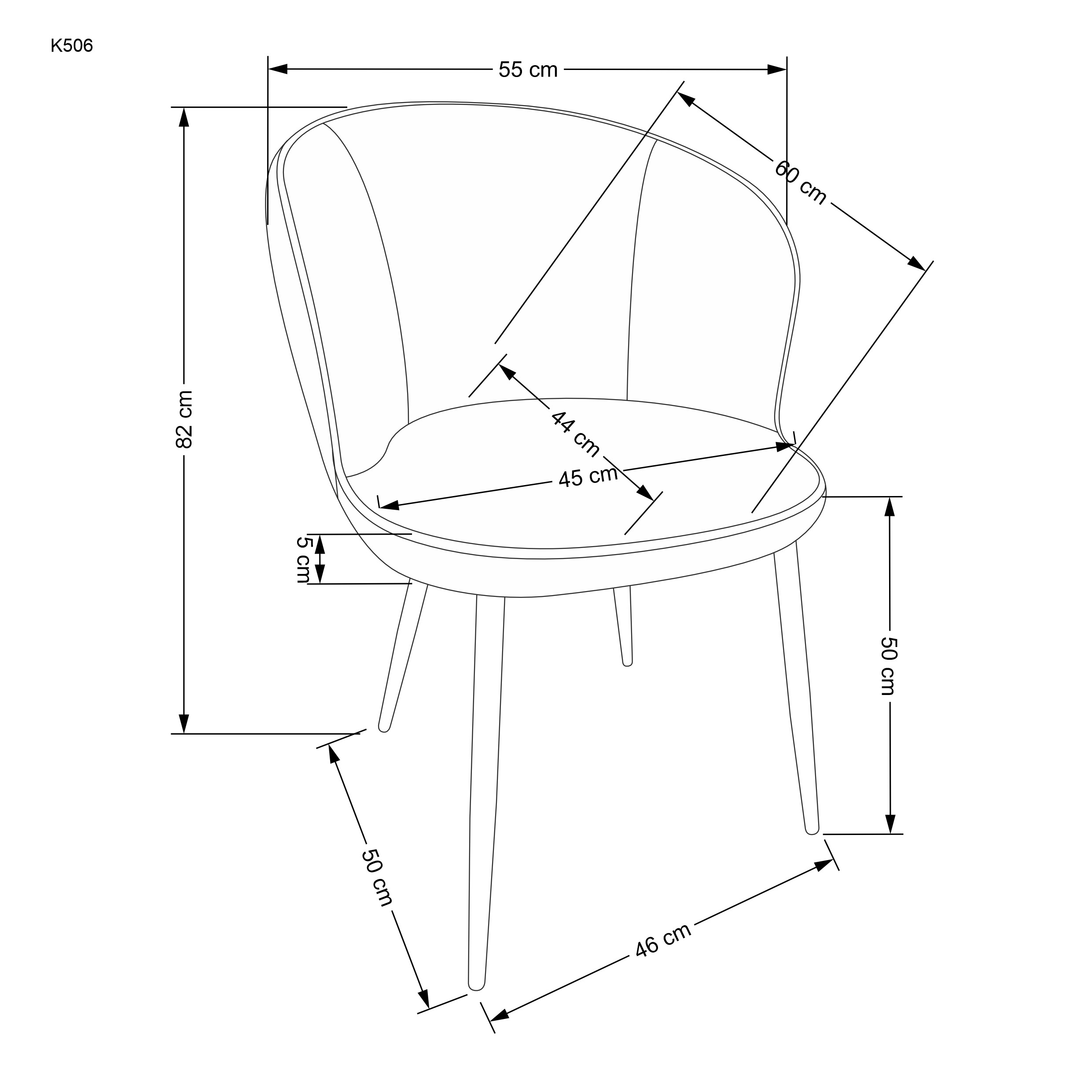 K506 stolička viacfarebná