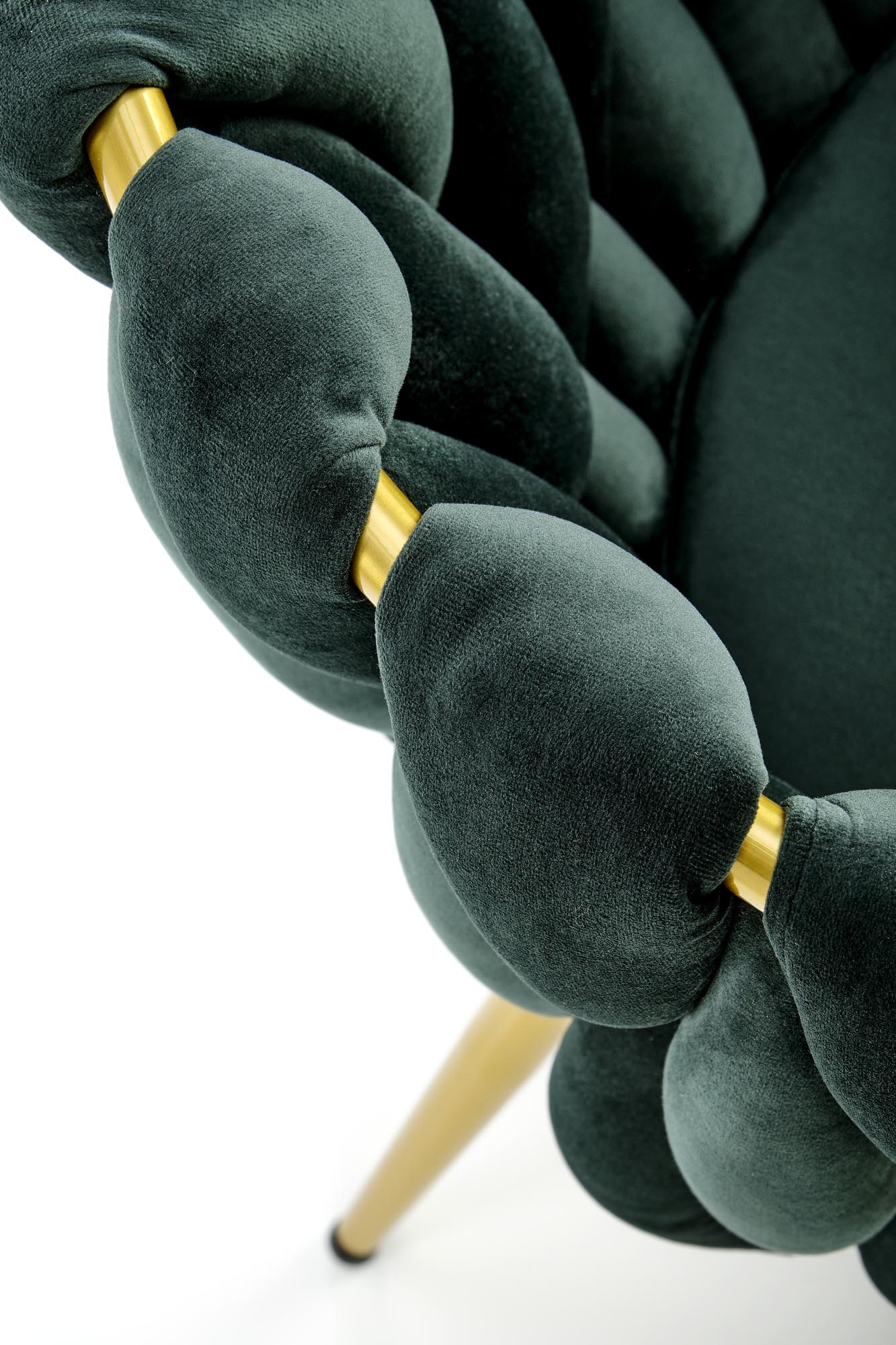 K517 stolička tmavo zelená/zlatá