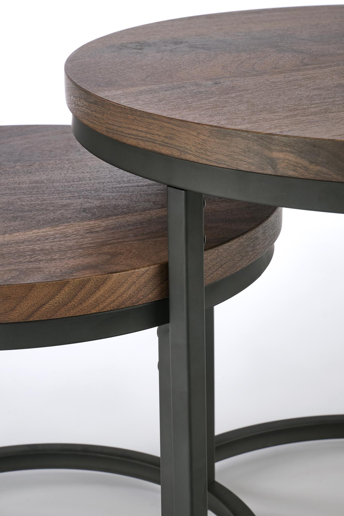 OREO zostava dvoch konferenčných stolíkov orech/čierny