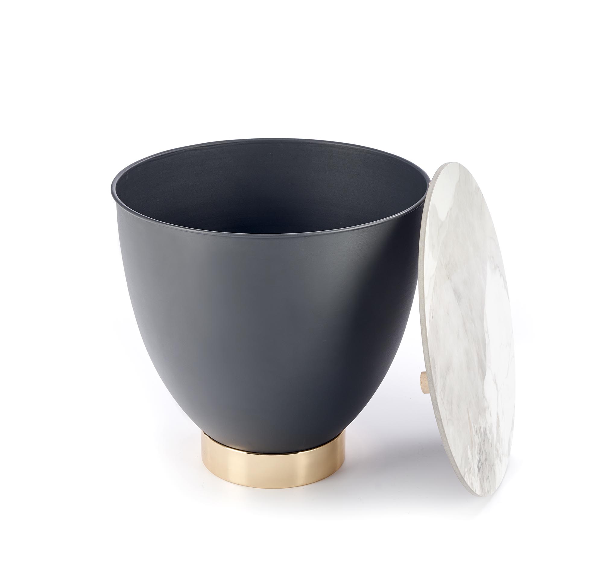 CECILIA_S konferenčný stolík biely mramor/šedý/zlatý