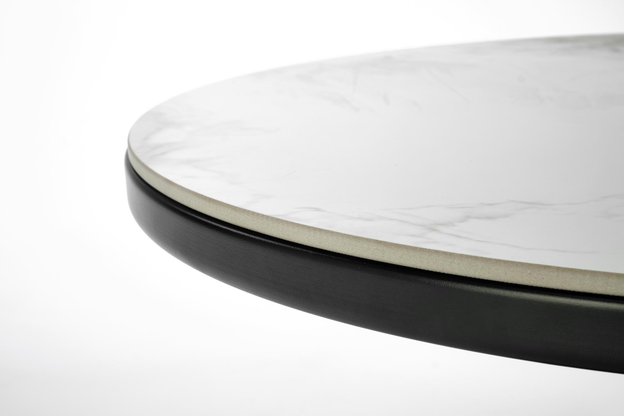 GENESIS konferenčný stolík biely mramor/orech/zlatý