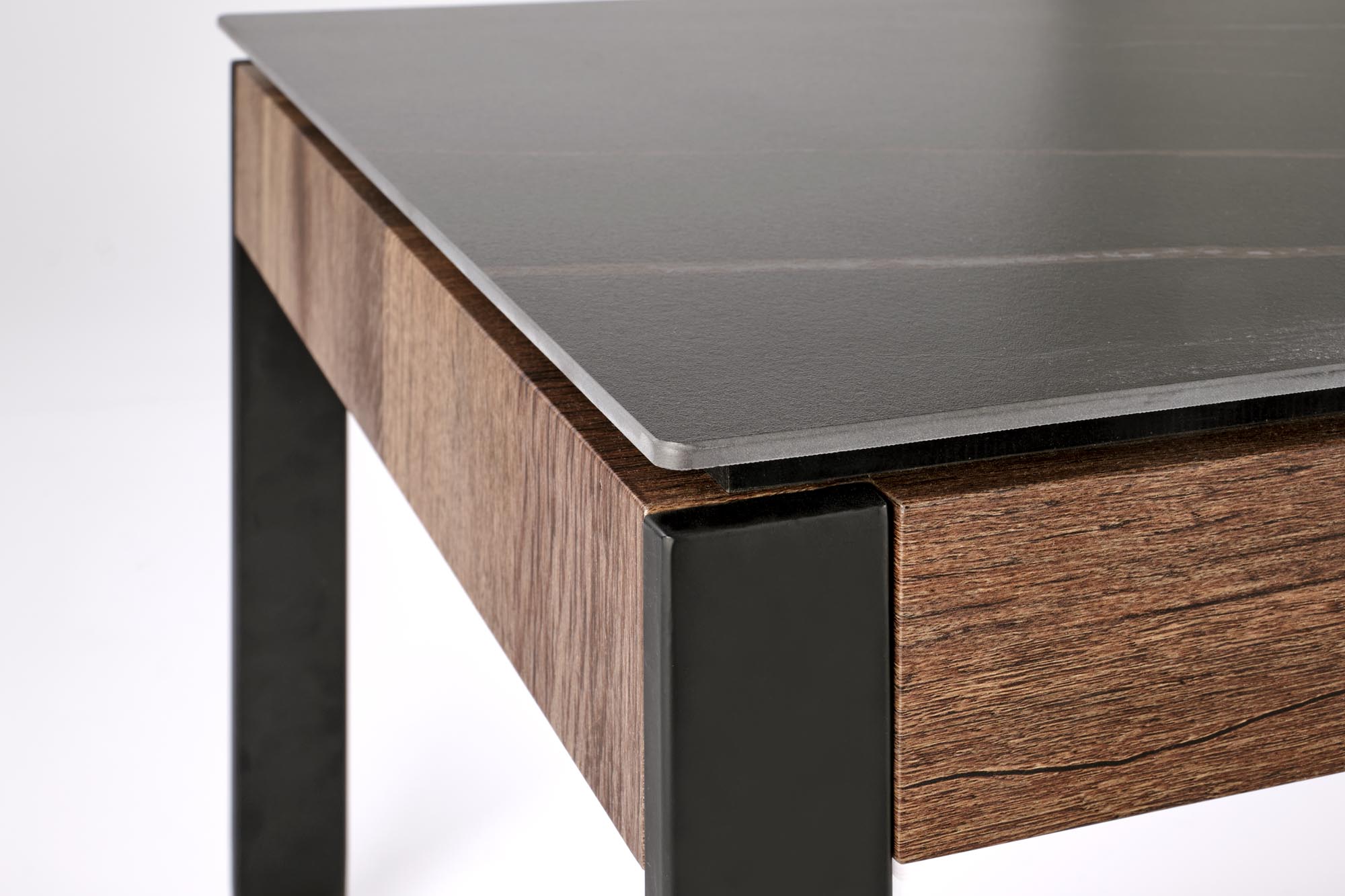 RAMONA konferenčný stolík čierny mramor/orech