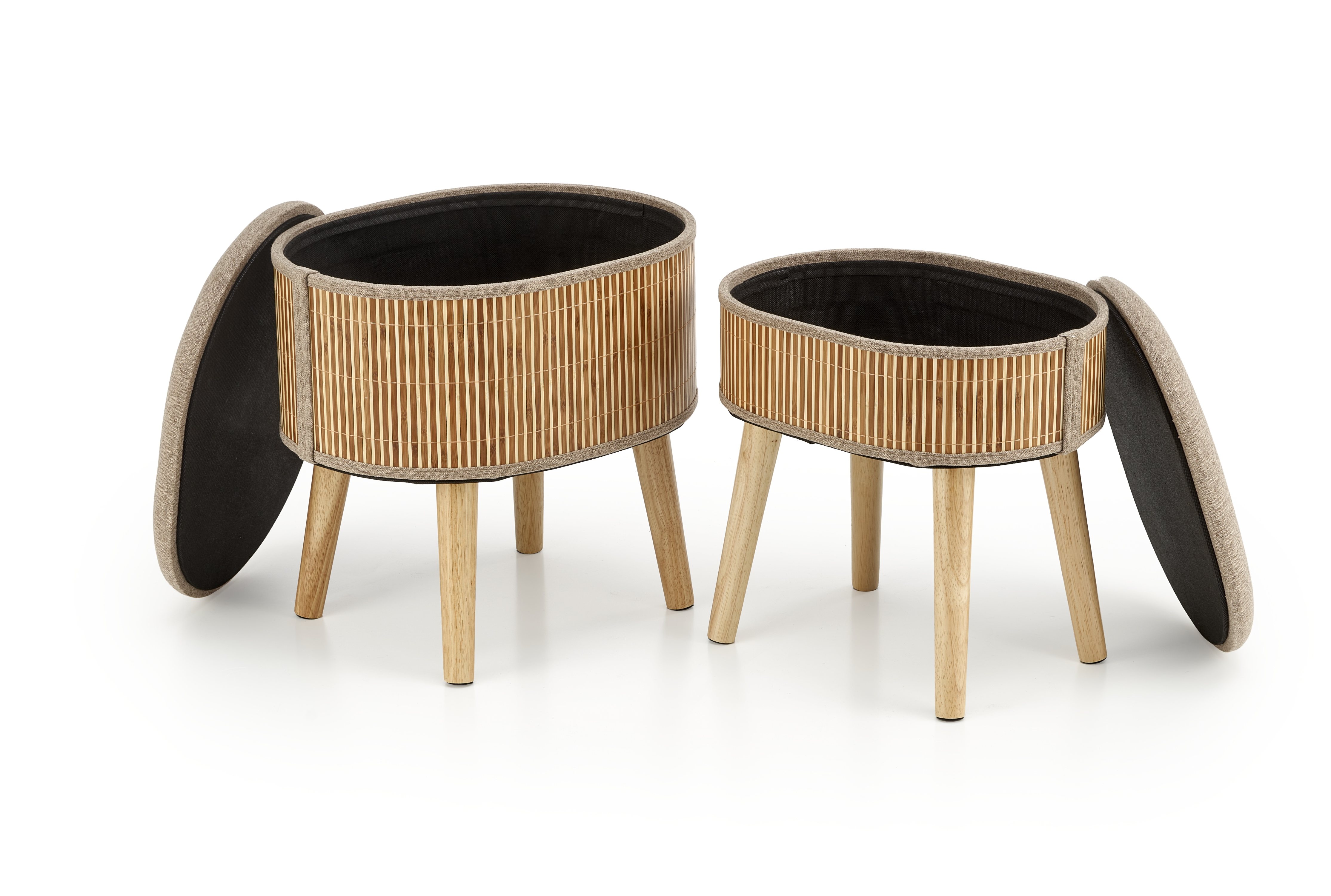 TICO zostava dvoch taburetiek s úložným priestorom, béžové