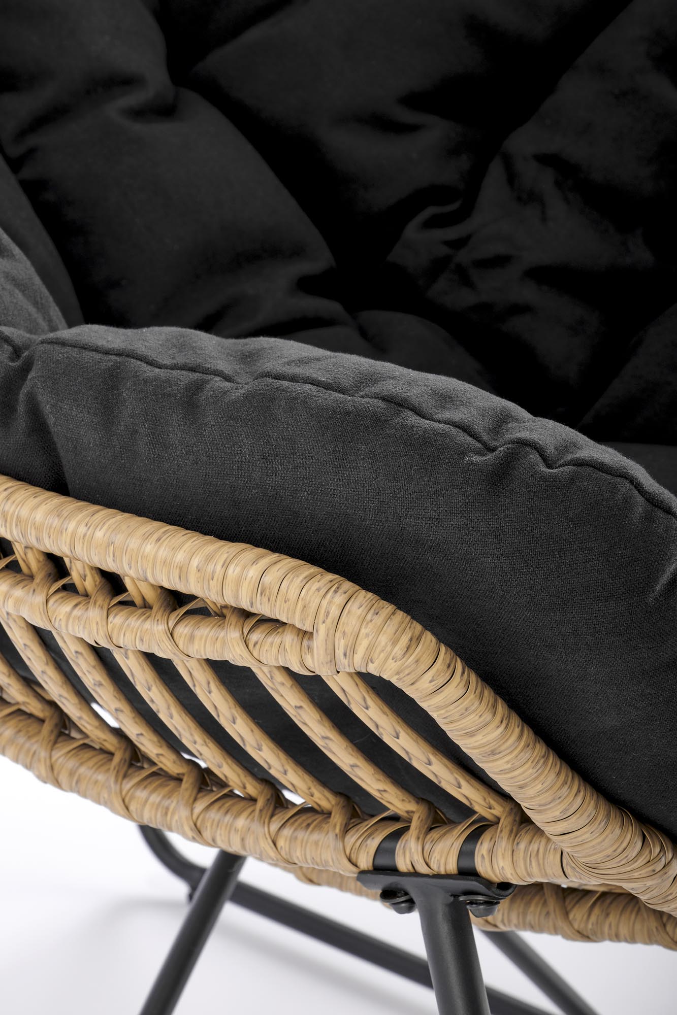 WHISPER relaxačné kreslo, čierna/prírodná