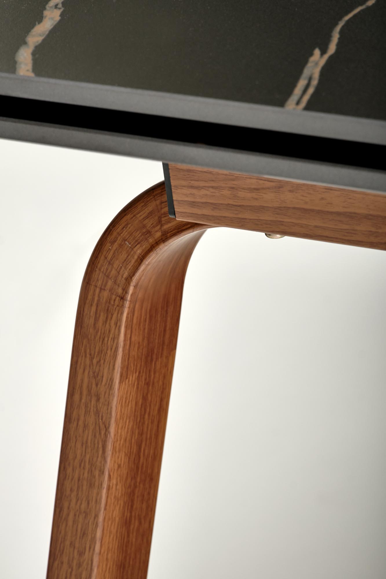 LOZANO rozkladací stôl, čierny mramor/orechový