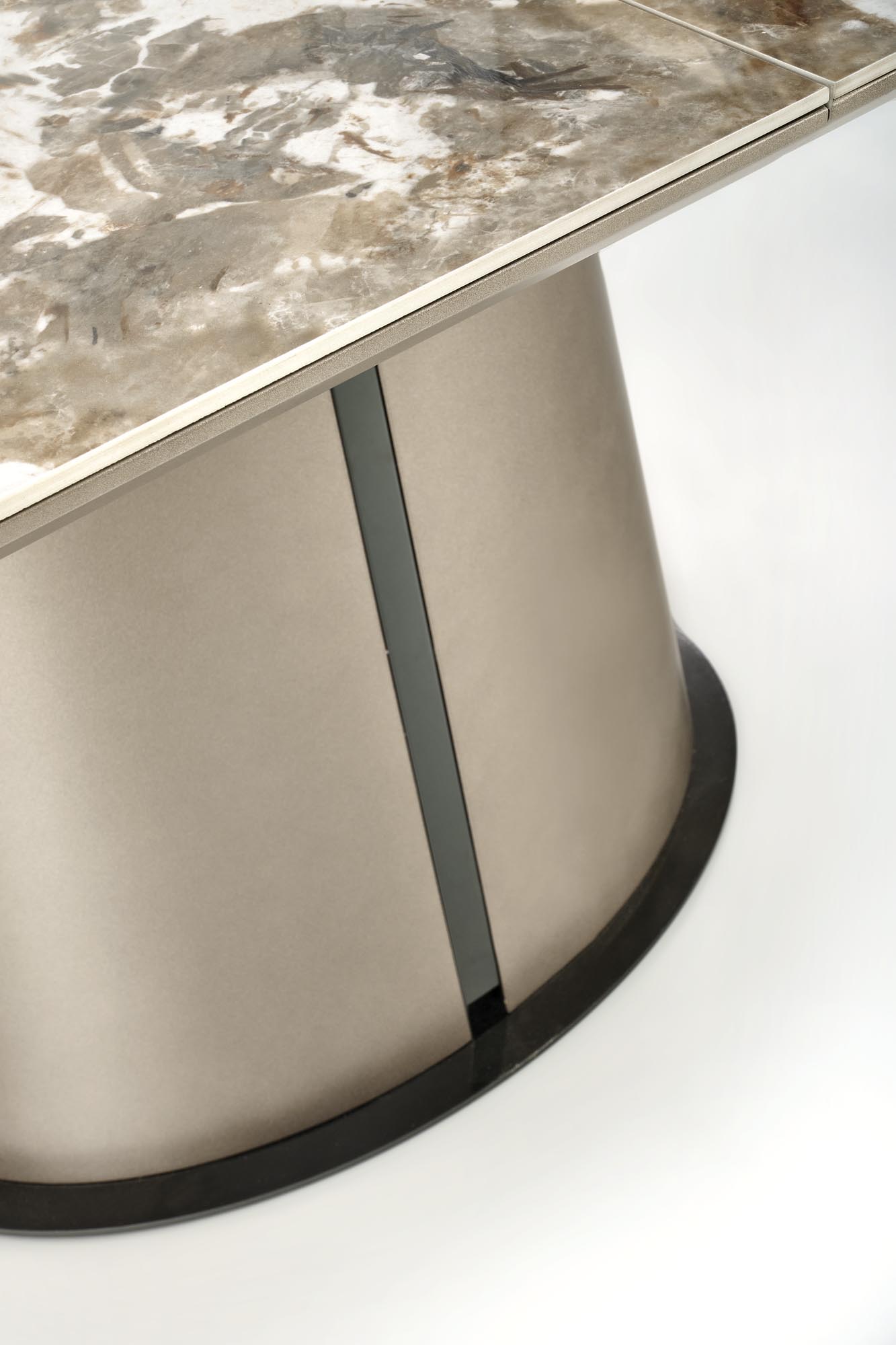 ROBINSON rozkladací stôl, béžový mramor/cappuccino/čierny