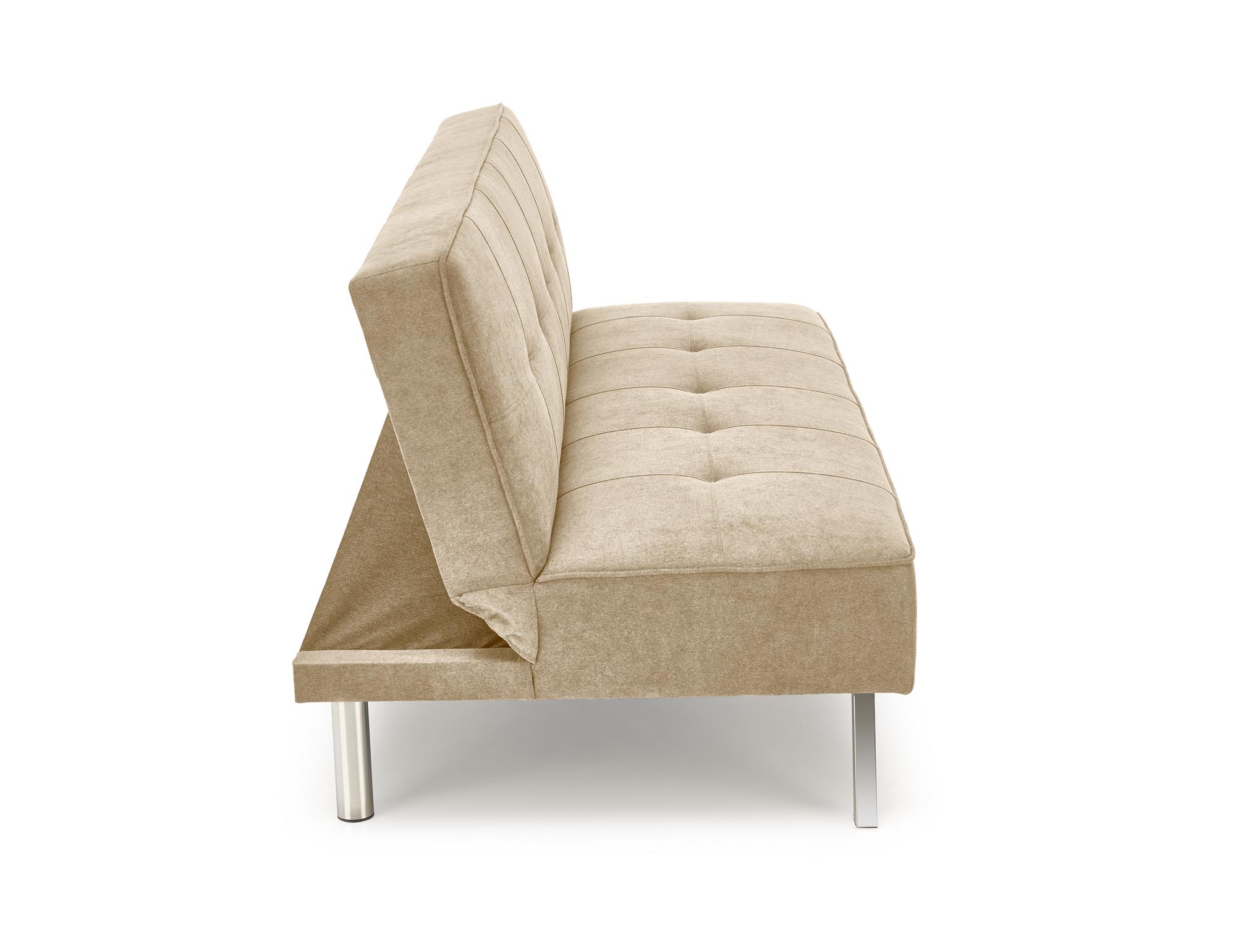 CARLITO pohovka rozkladacia, látka velvet/kov, béžová/chróm