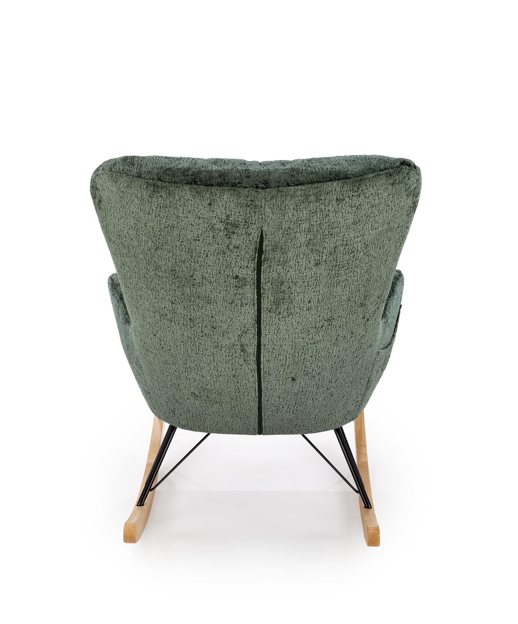 CASTRO kreslo hojdacie, látka/oceľ/drevo, tmavozelená