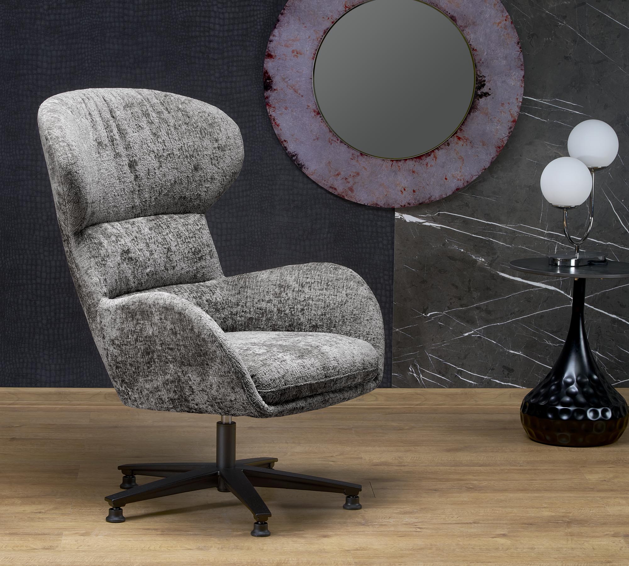 FRANCO oddychové kreslo, látka sivá