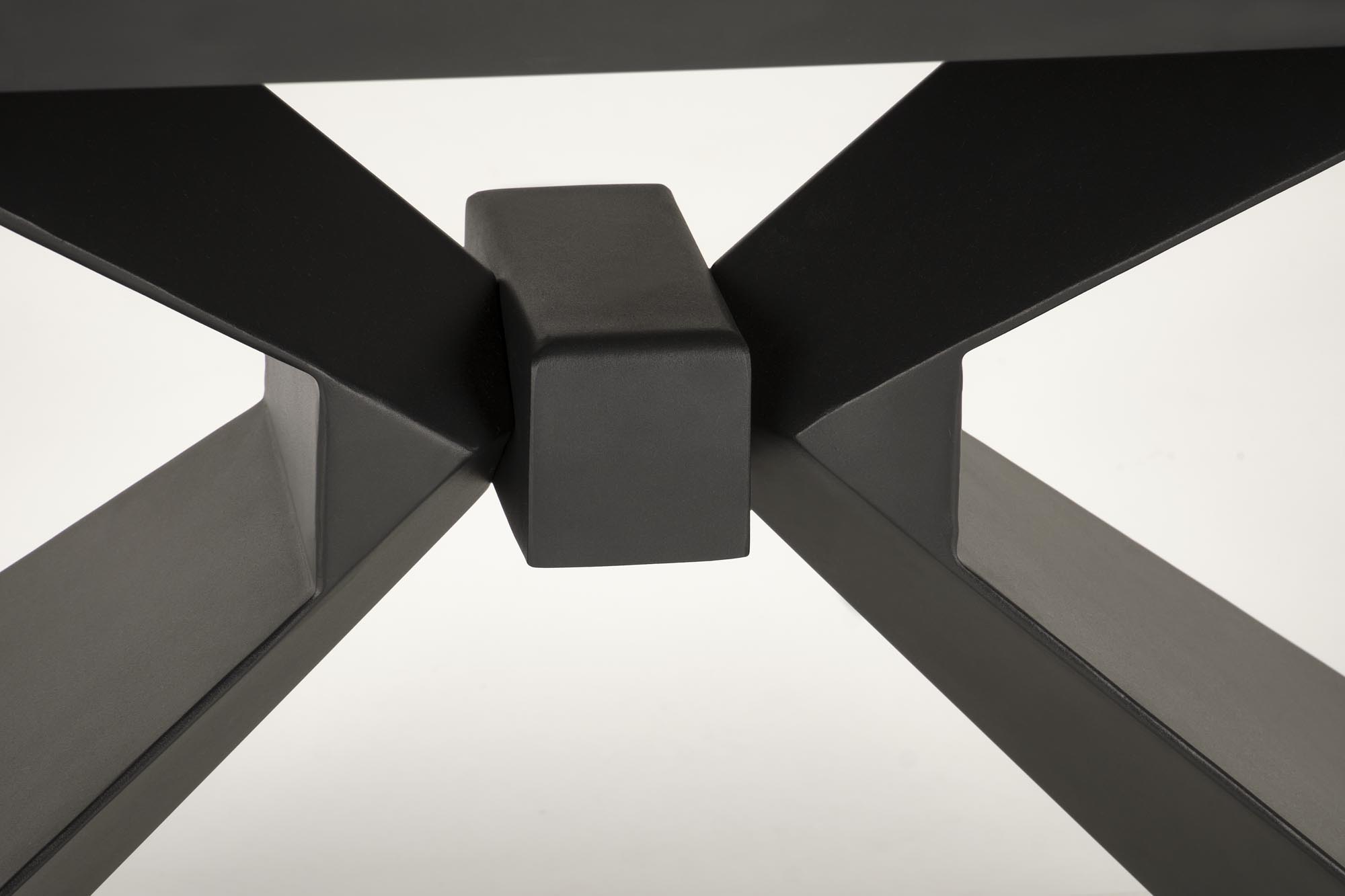 LUCIANO jedálenský stôl 180-230/90/76/117cm, keramika/sklo/oceľ, modrá/čierna