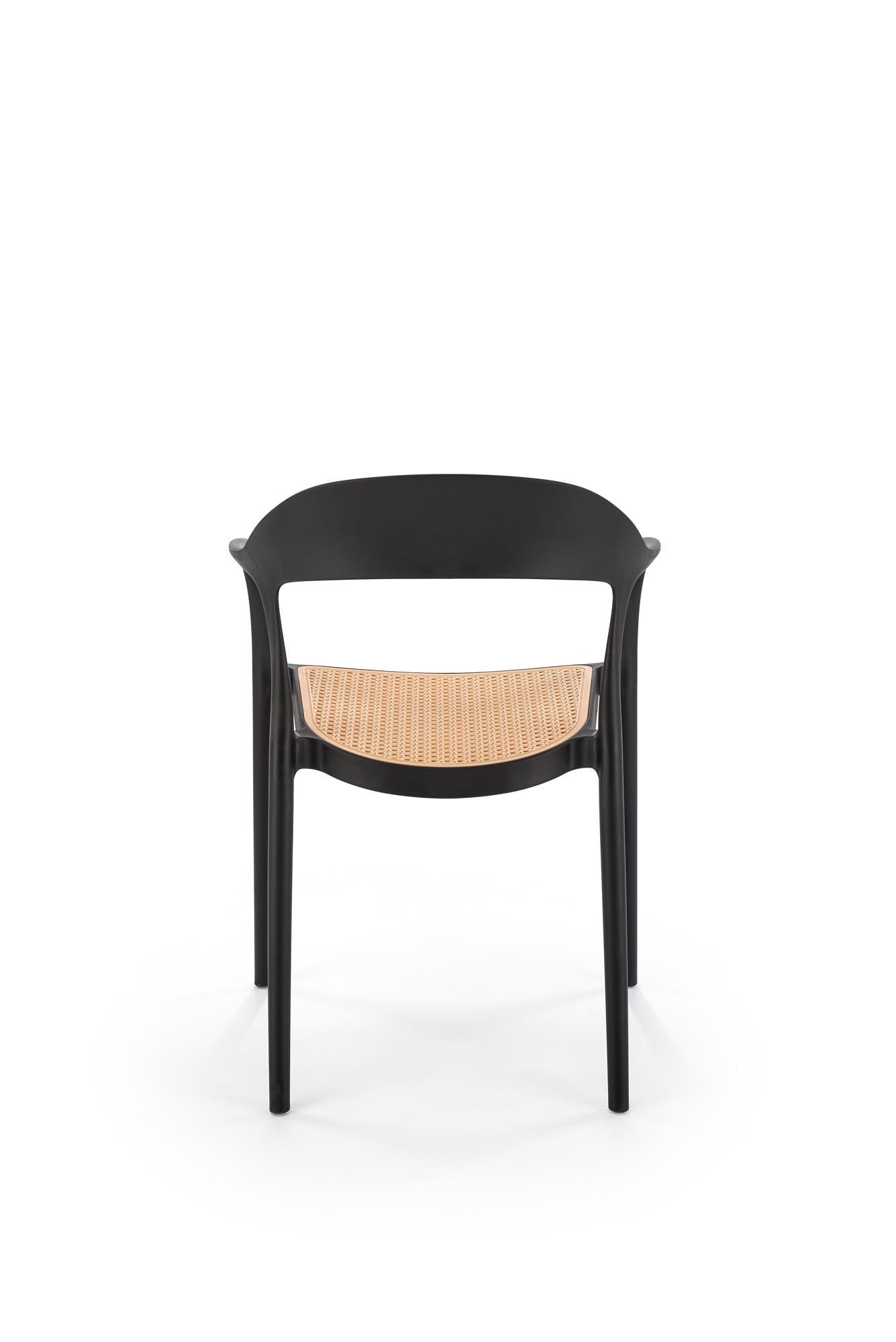 K530 stolička, PVC, čierna/ prírodná