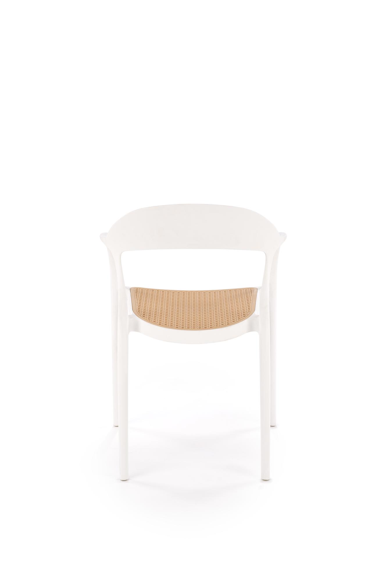 K530 stolička, PVC, biela/ prírodná