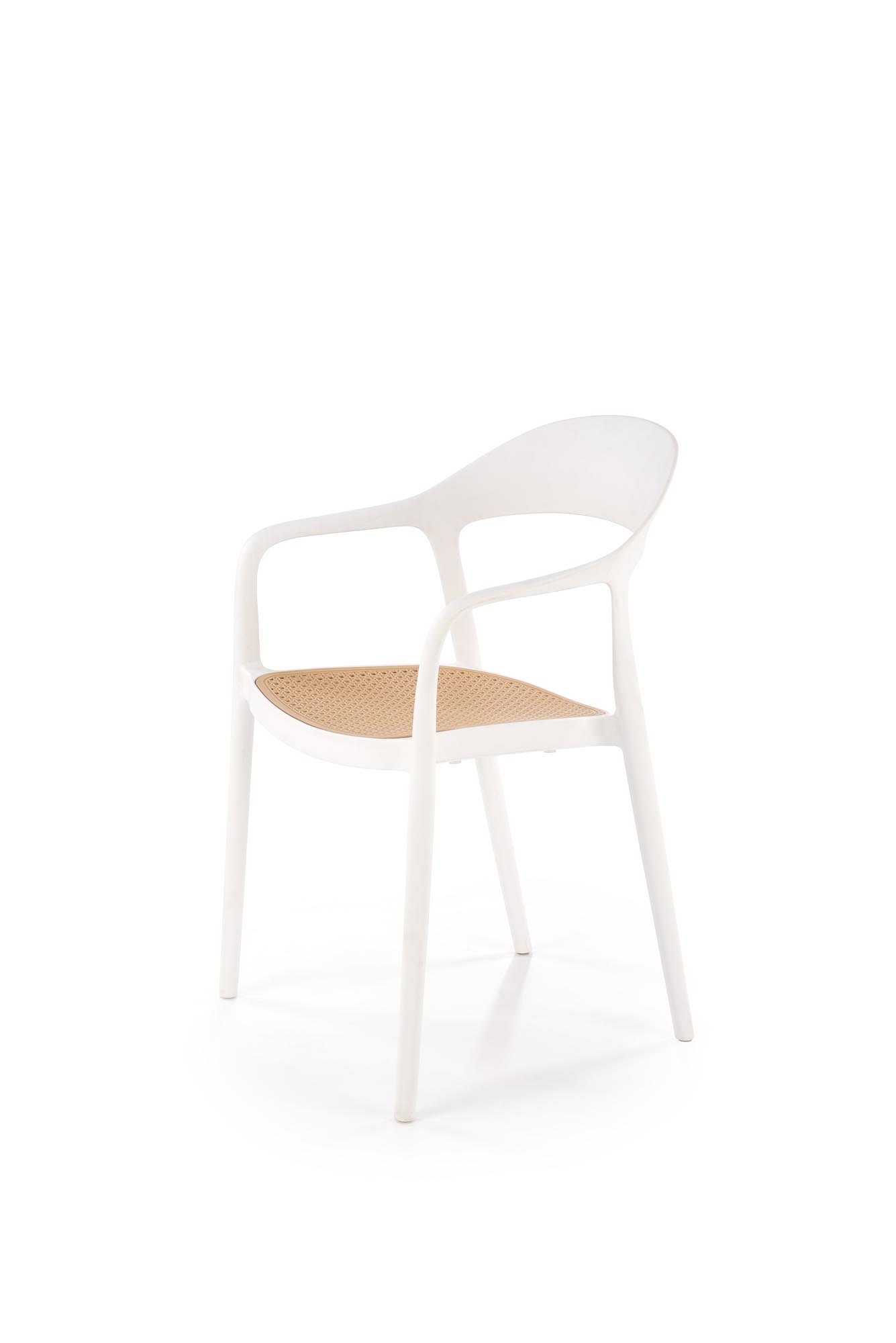 K530 stolička, PVC, biela/ prírodná