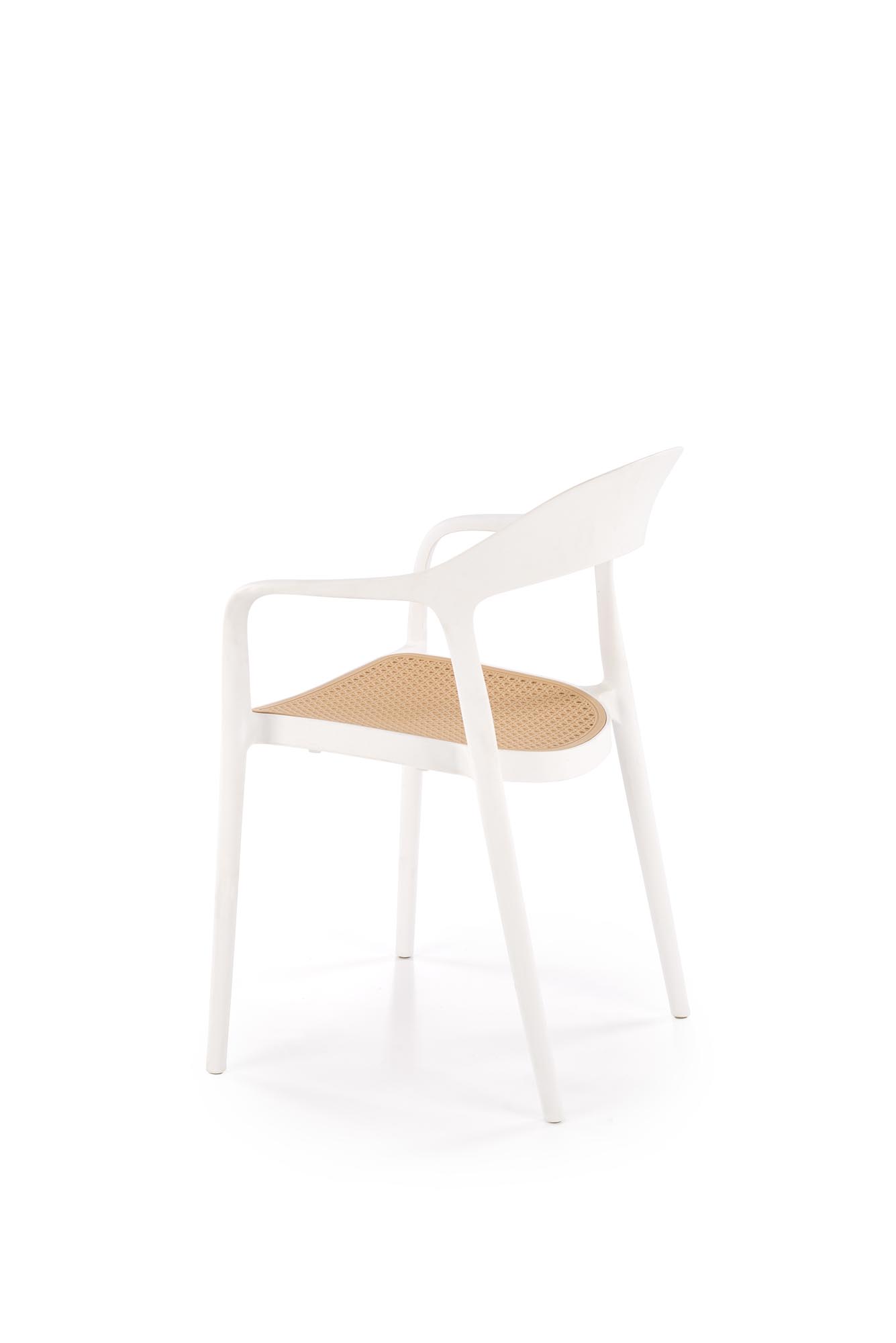 K530 stolička, PVC, biela/ prírodná