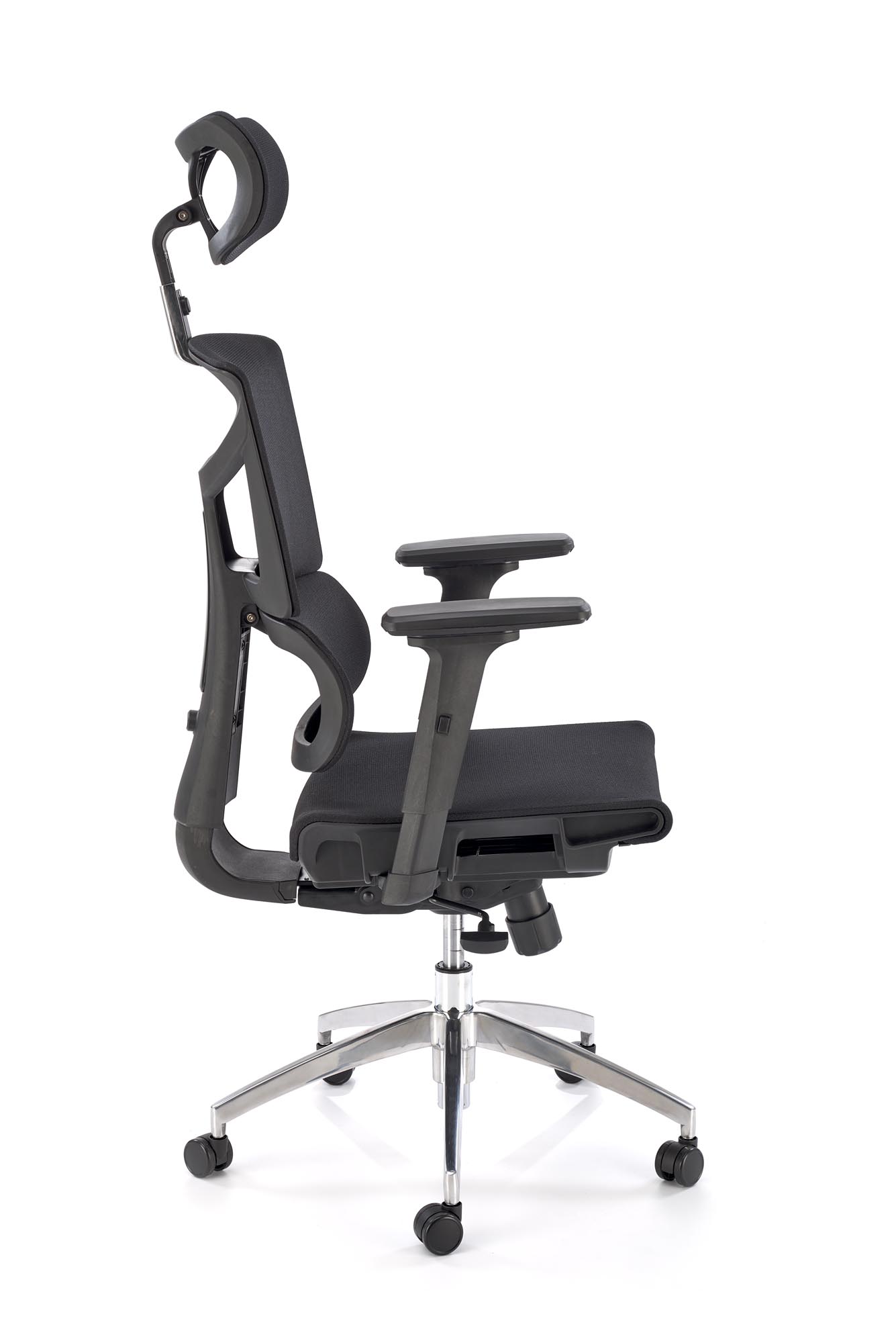 MARCUS kancelárske kreslo otočné s mechanizmom,hliník/sieťovina čierne