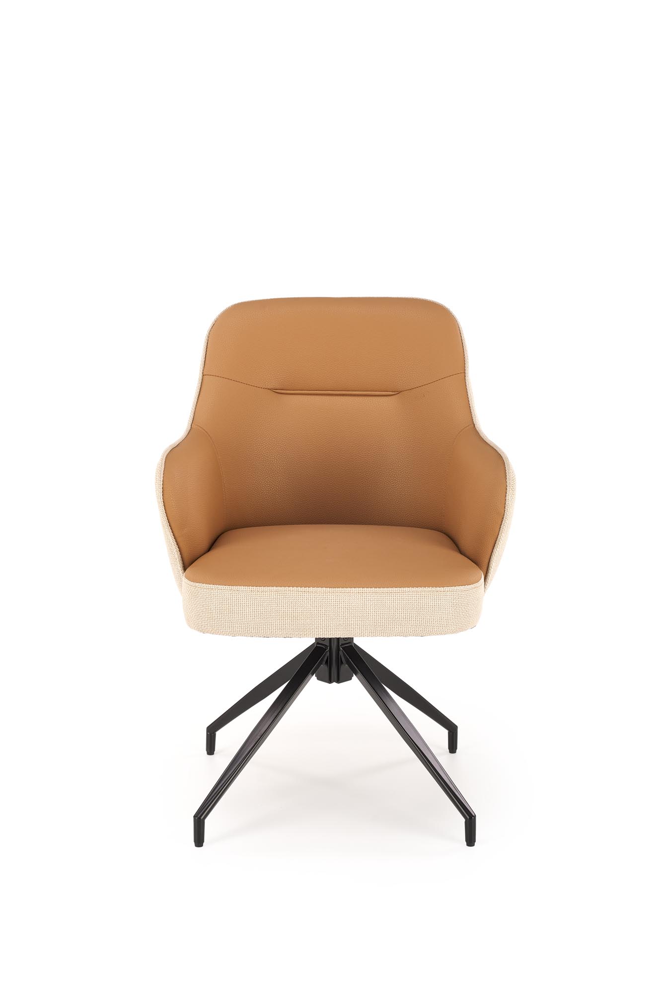 K527 jedálenská stolička otočná, látka velvet, béžová/hnedá