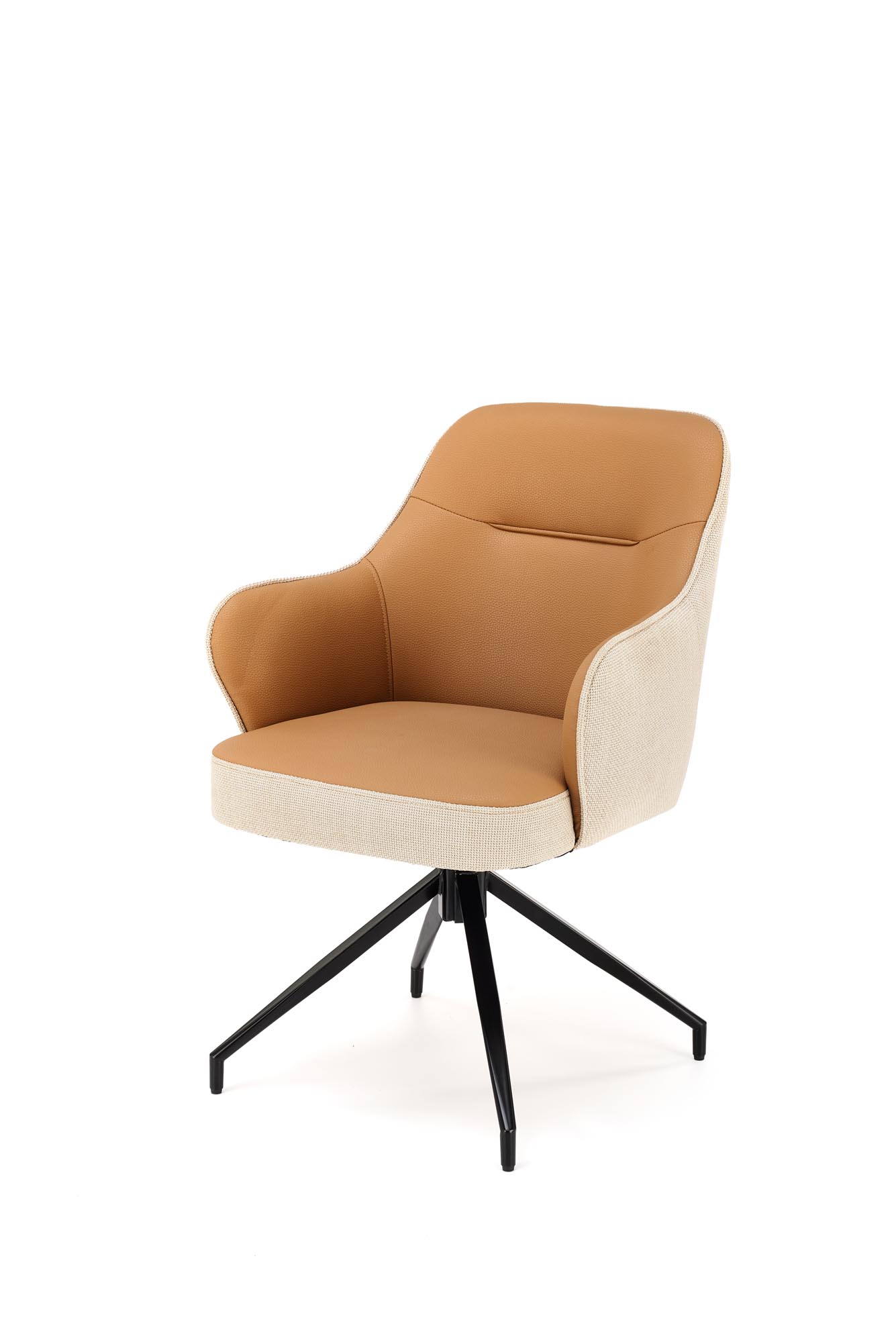 K527 jedálenská stolička otočná, látka velvet, béžová/hnedá