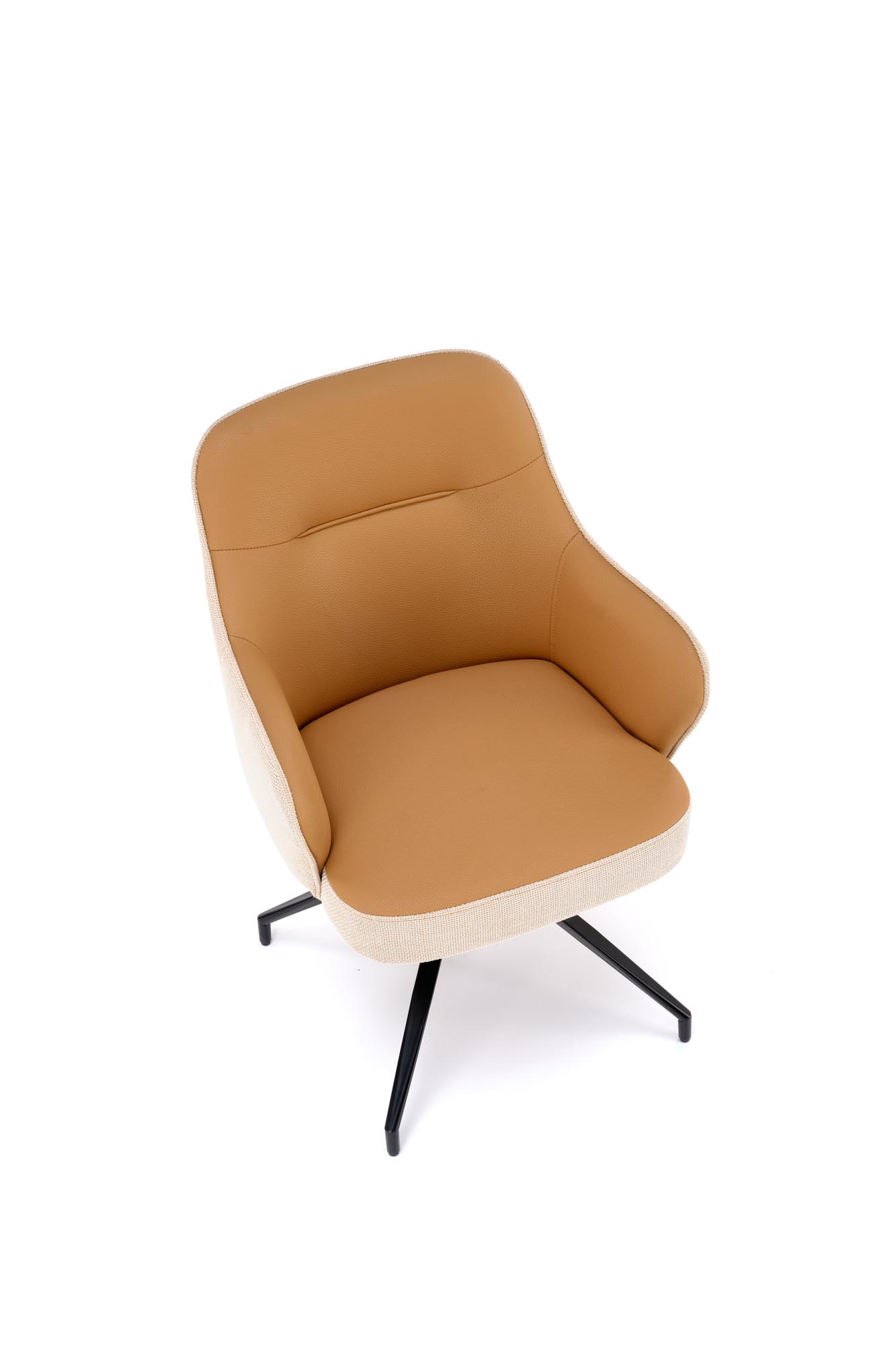 K527 jedálenská stolička otočná, látka velvet, béžová/hnedá