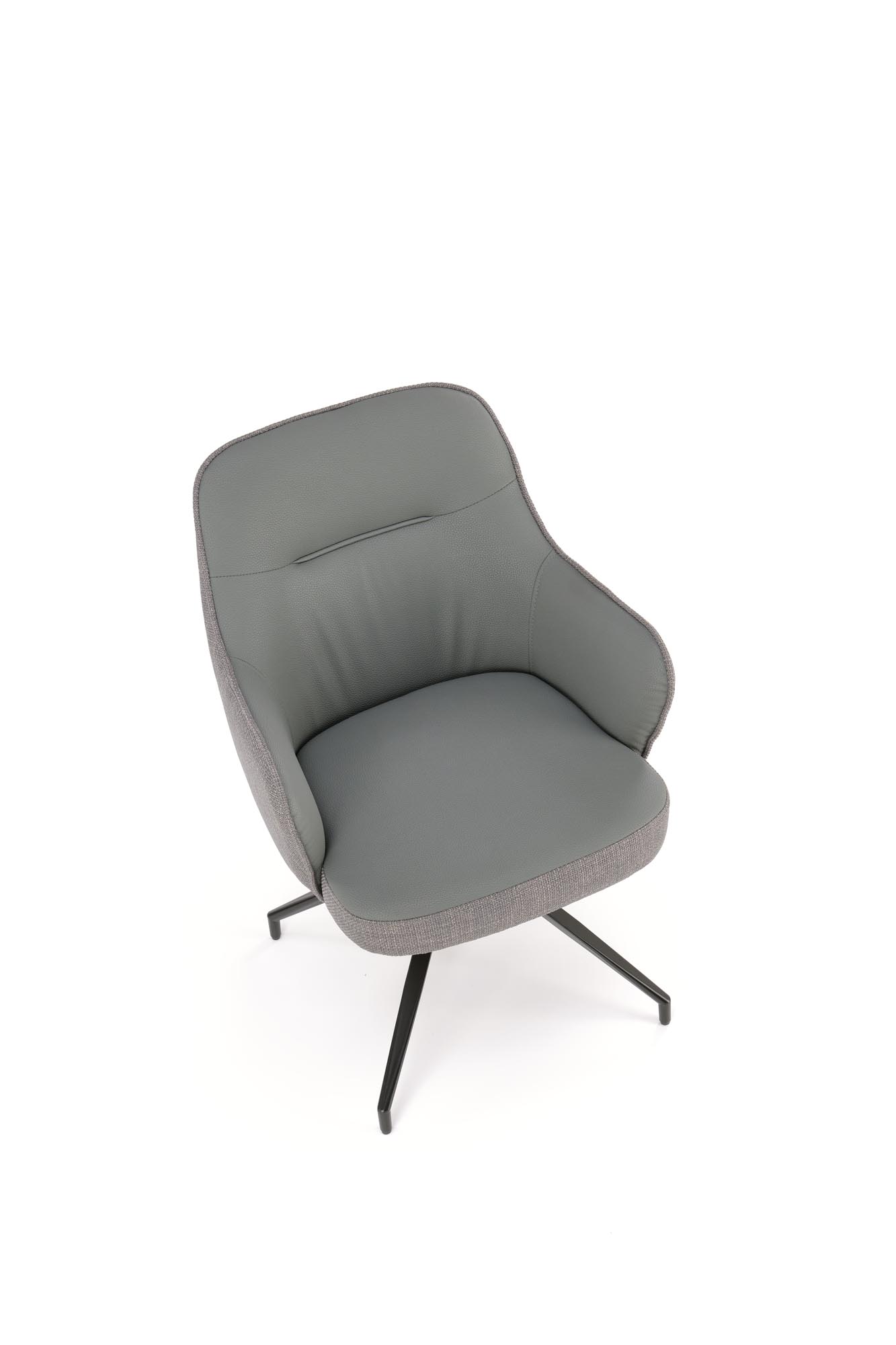 K527 jedálenská stolička otočná, látka velvet, sivá/svetlosivá