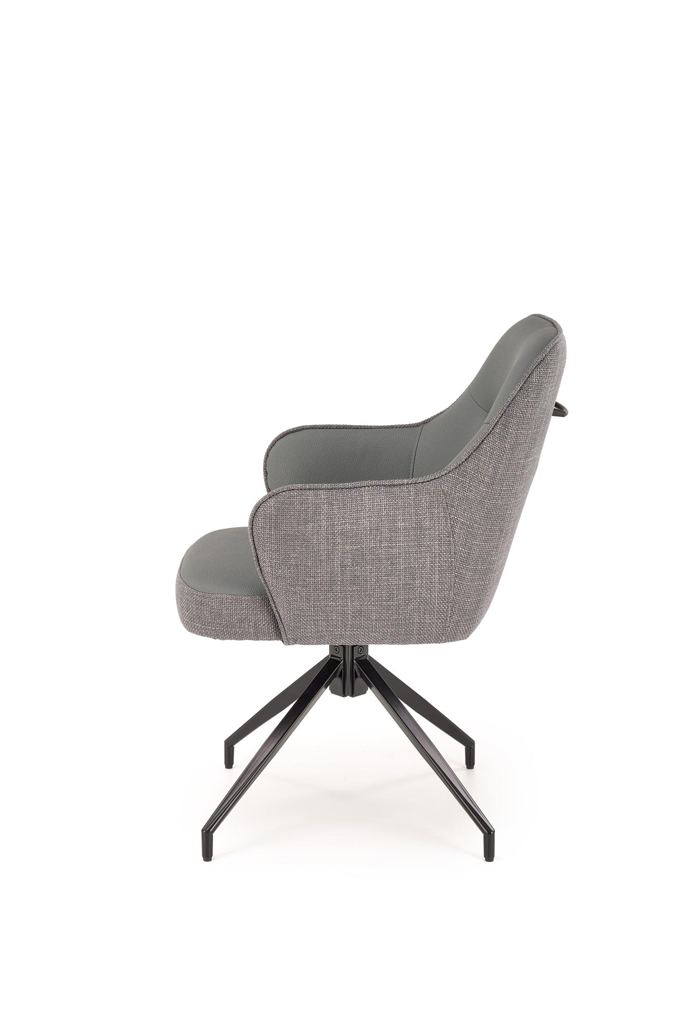 K527 jedálenská stolička otočná, látka velvet, sivá/svetlosivá