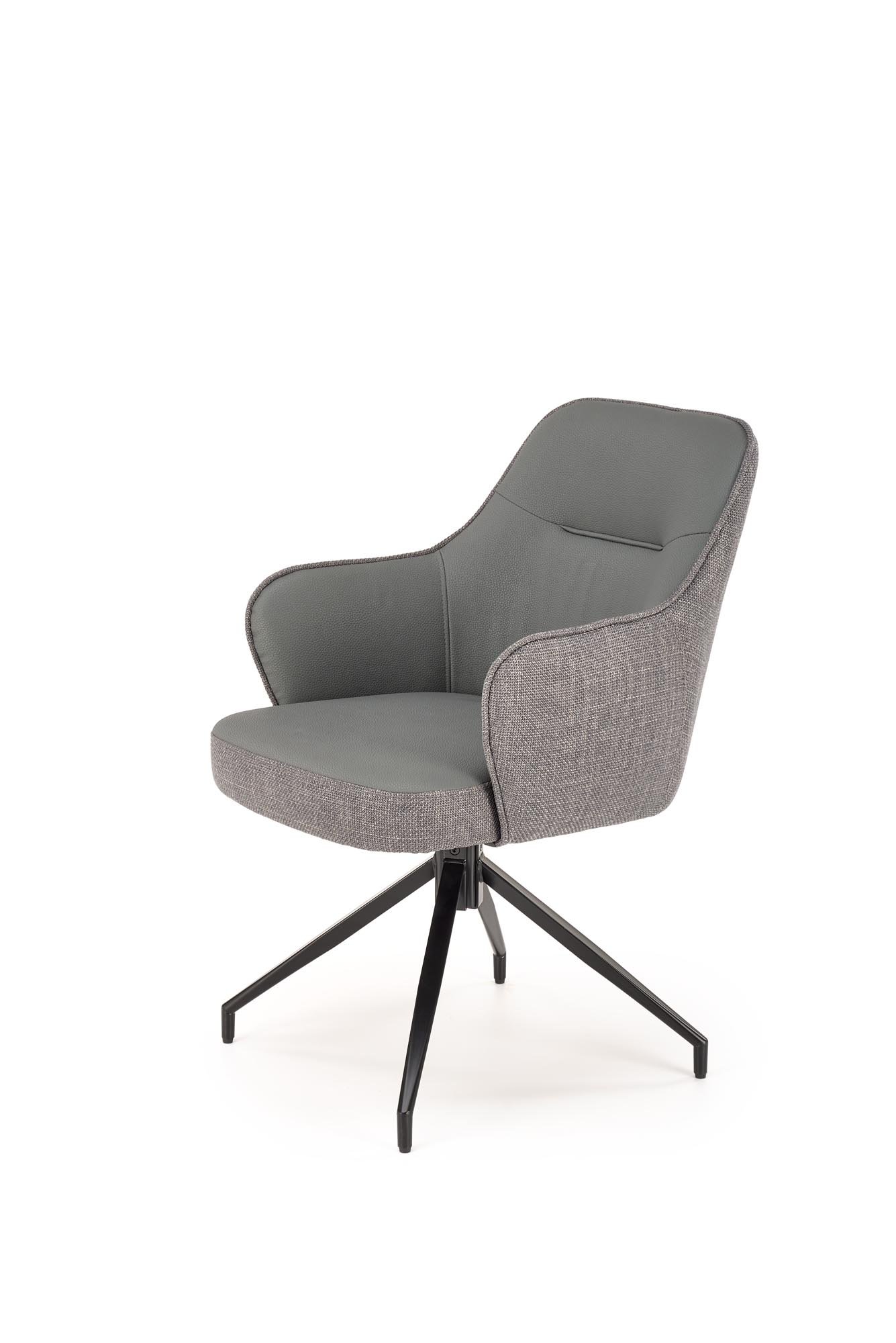 K527 jedálenská stolička otočná, látka velvet, sivá/svetlosivá