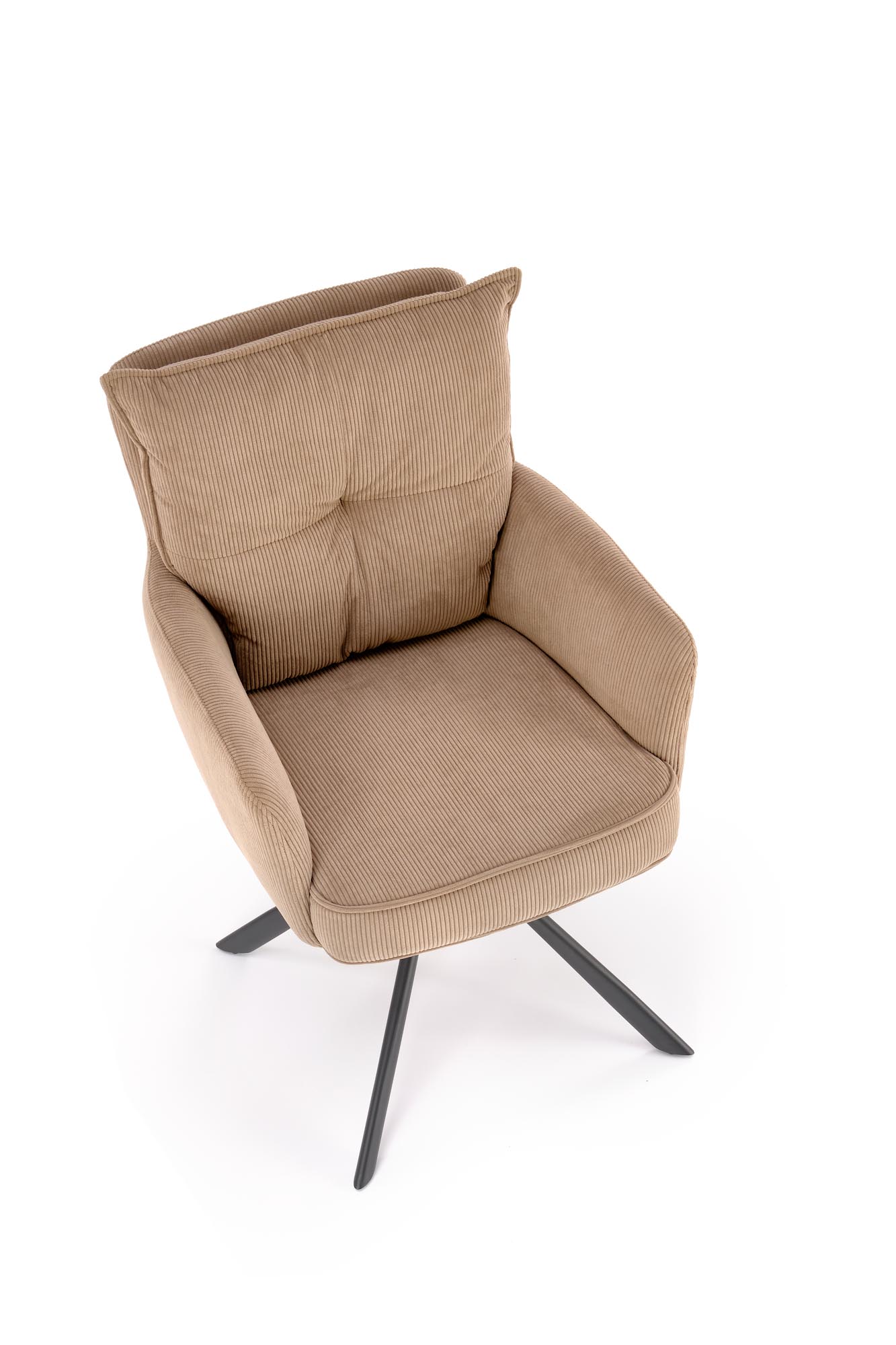 K528 jedálenská stolička otočná, látka velvet, kapučíno