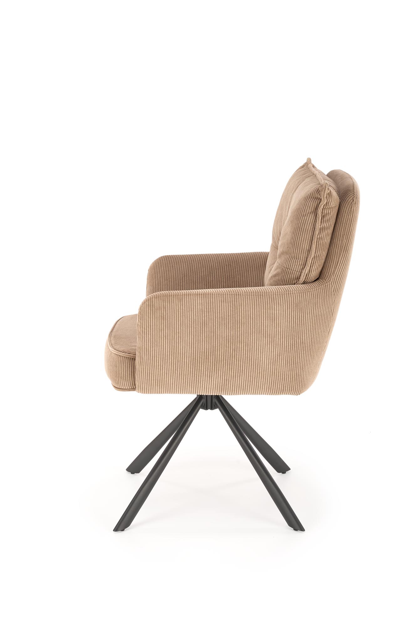 K528 jedálenská stolička otočná, látka velvet, kapučíno