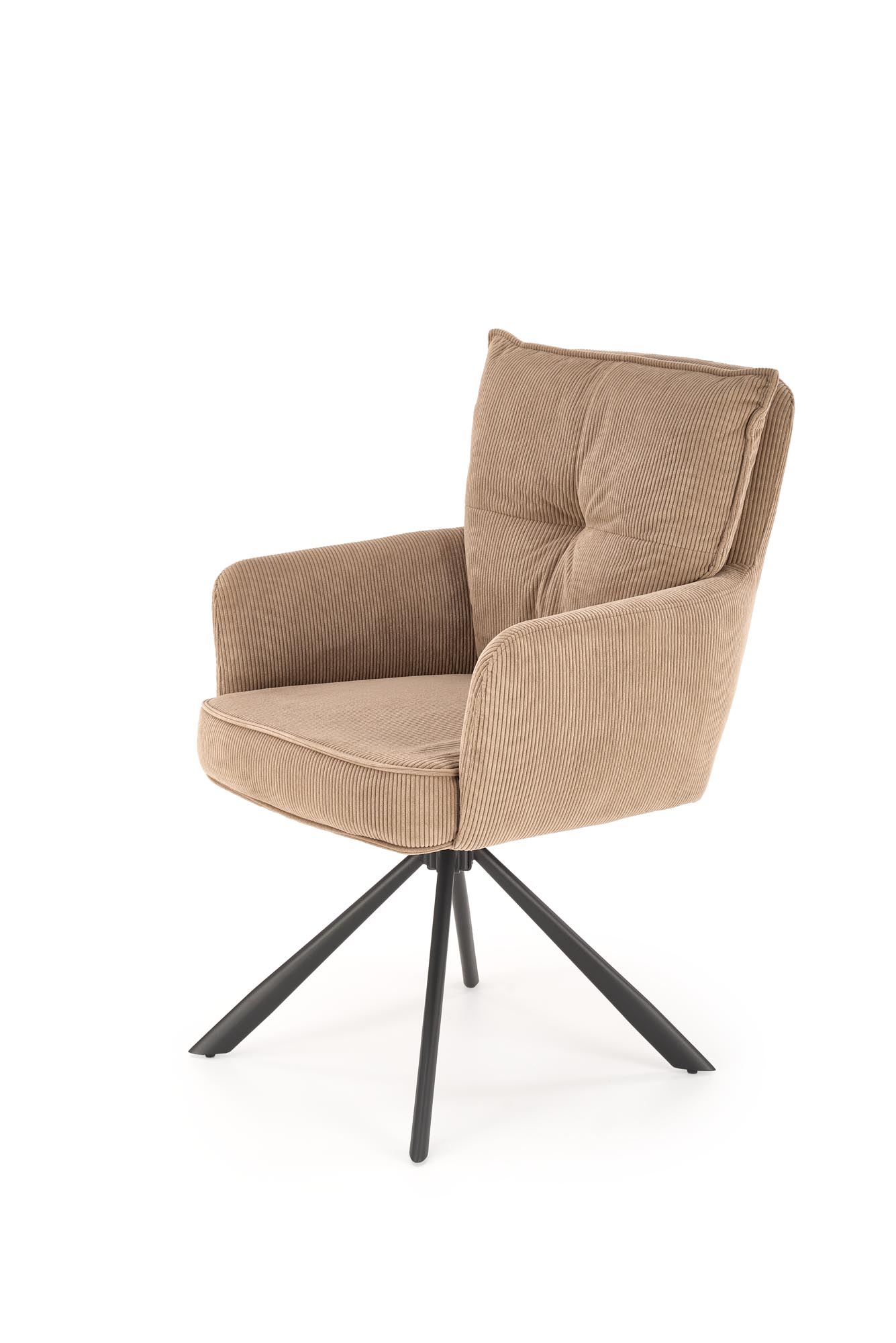 K528 jedálenská stolička otočná, látka velvet, kapučíno