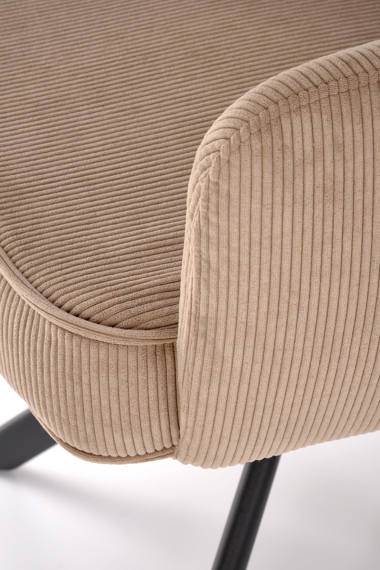 K528 jedálenská stolička otočná, látka velvet, kapučíno