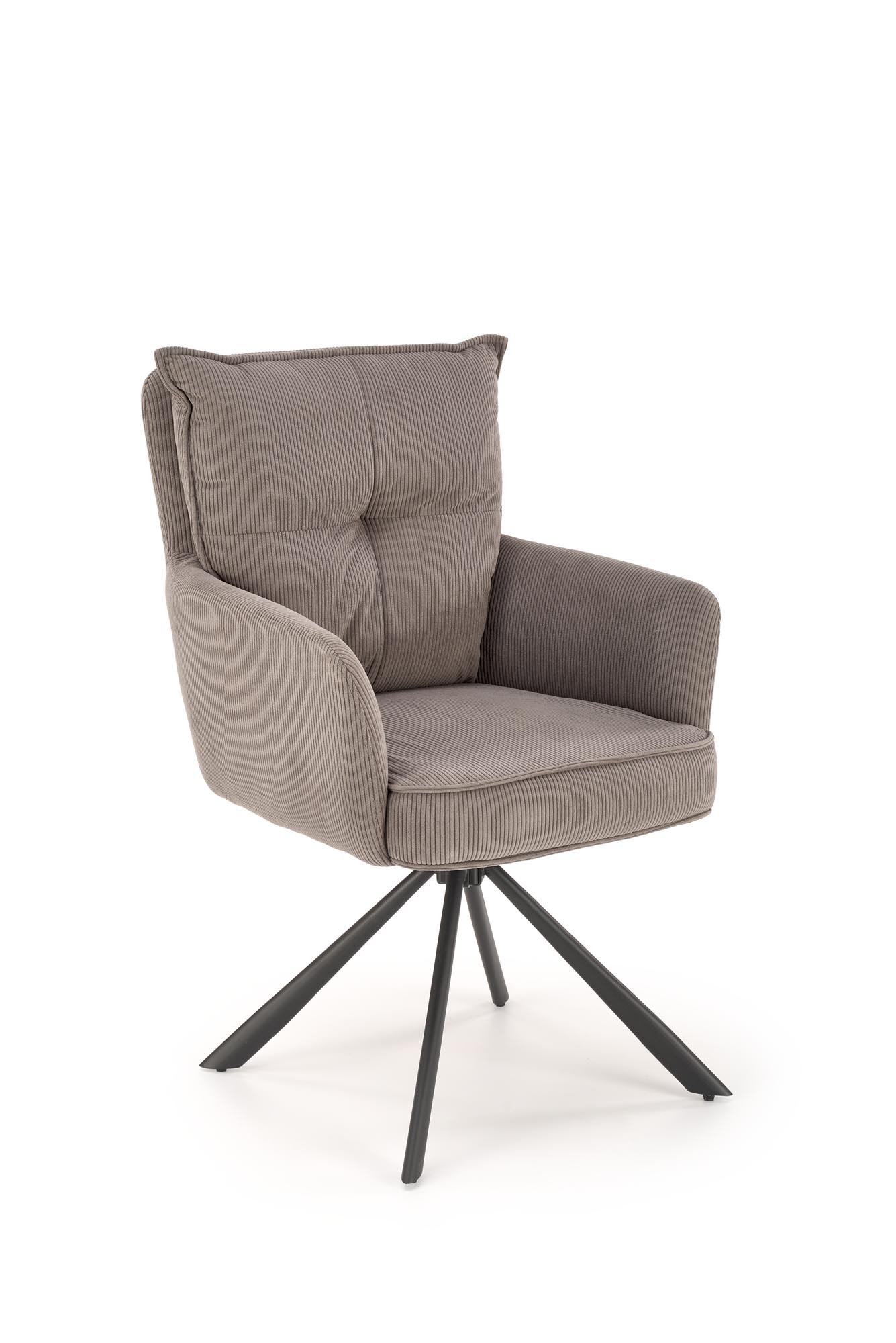 K528 jedálenská stolička otočná, látka velvet, sivá