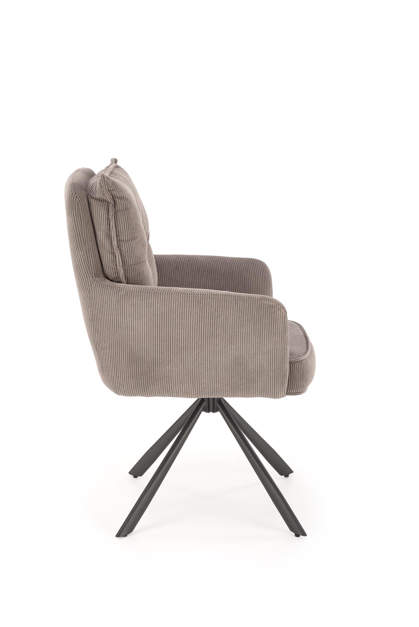 K528 jedálenská stolička otočná, látka velvet, sivá