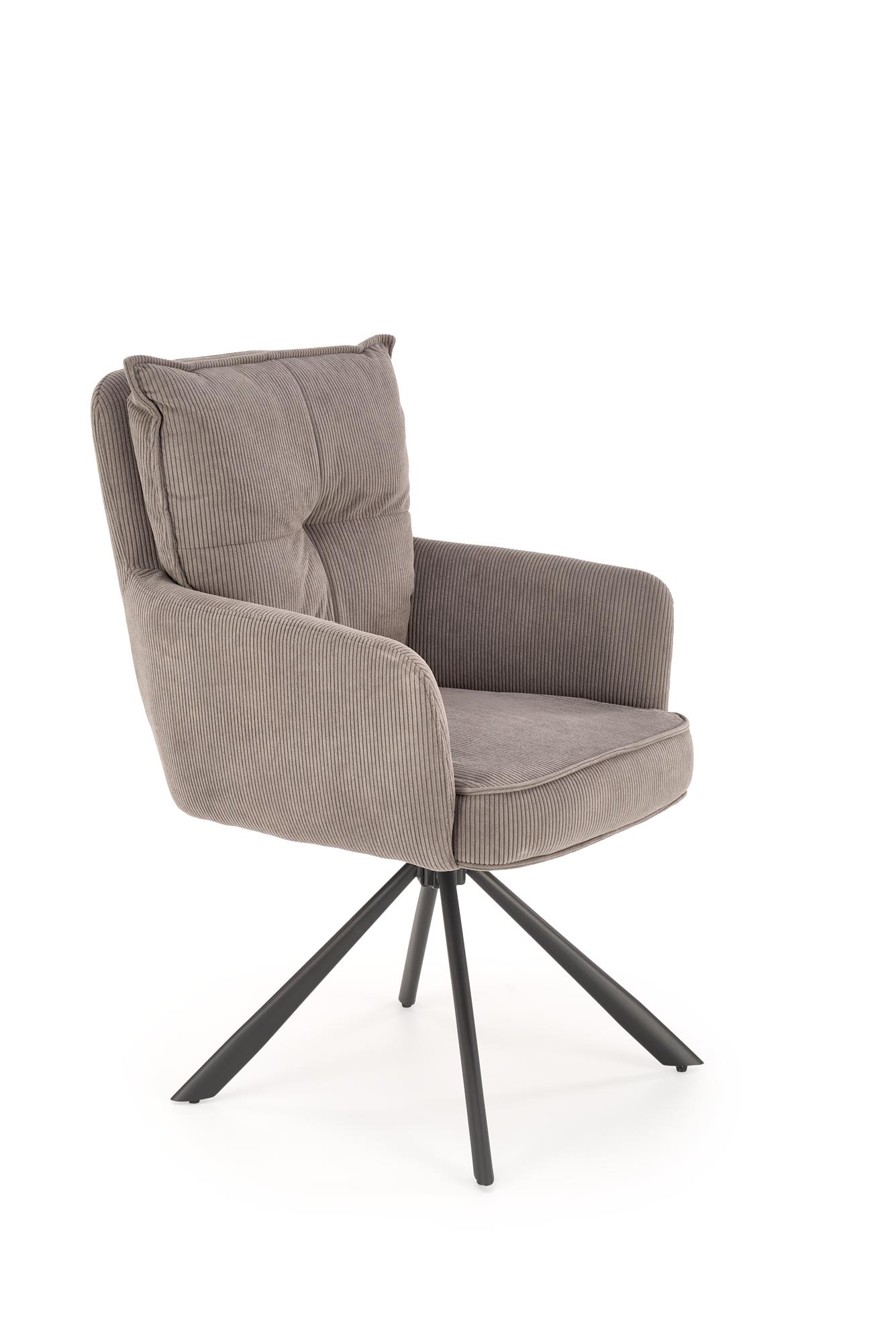 K528 jedálenská stolička otočná, látka velvet, sivá