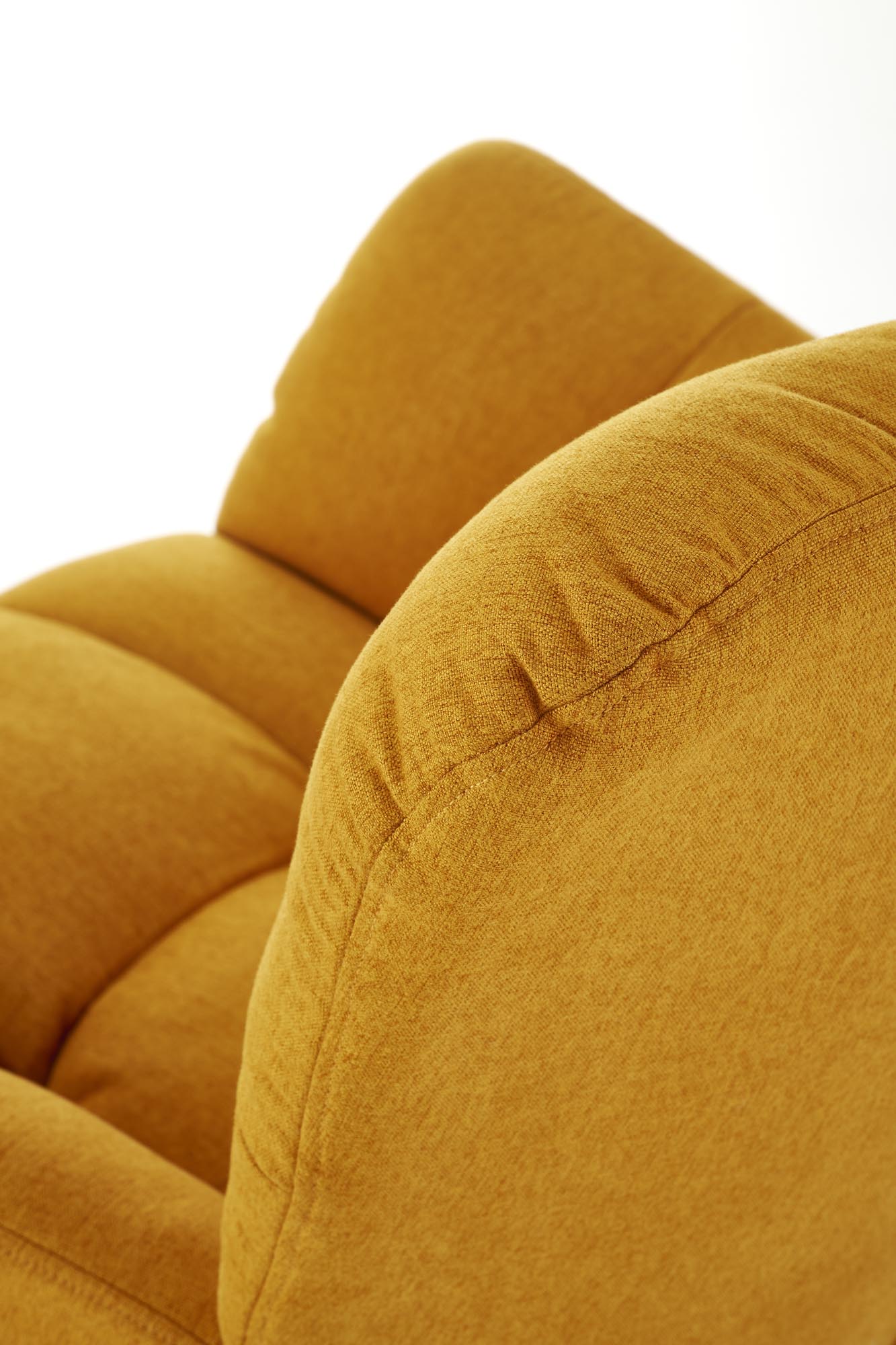 VASCO kreslo hojdacie, látka horčicová NEA#66/nohy drevo