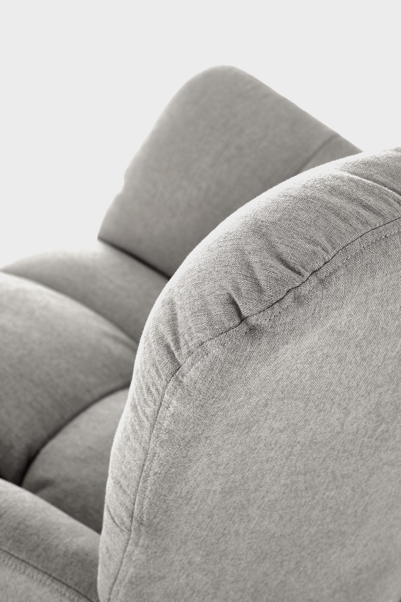 VASCO kreslo hojdacie, látka sivá NEA#15/nohy drevo