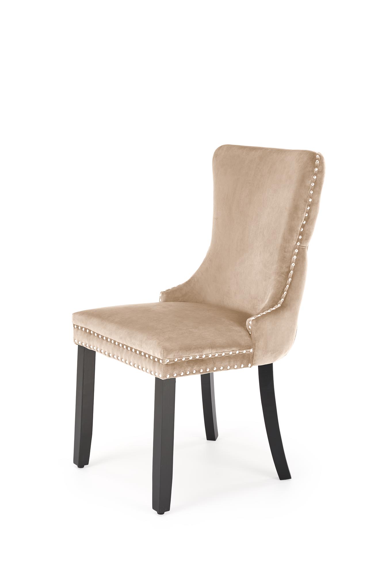 ALDA jedálenská stolička, masívne drevo/látka velvet, béžová