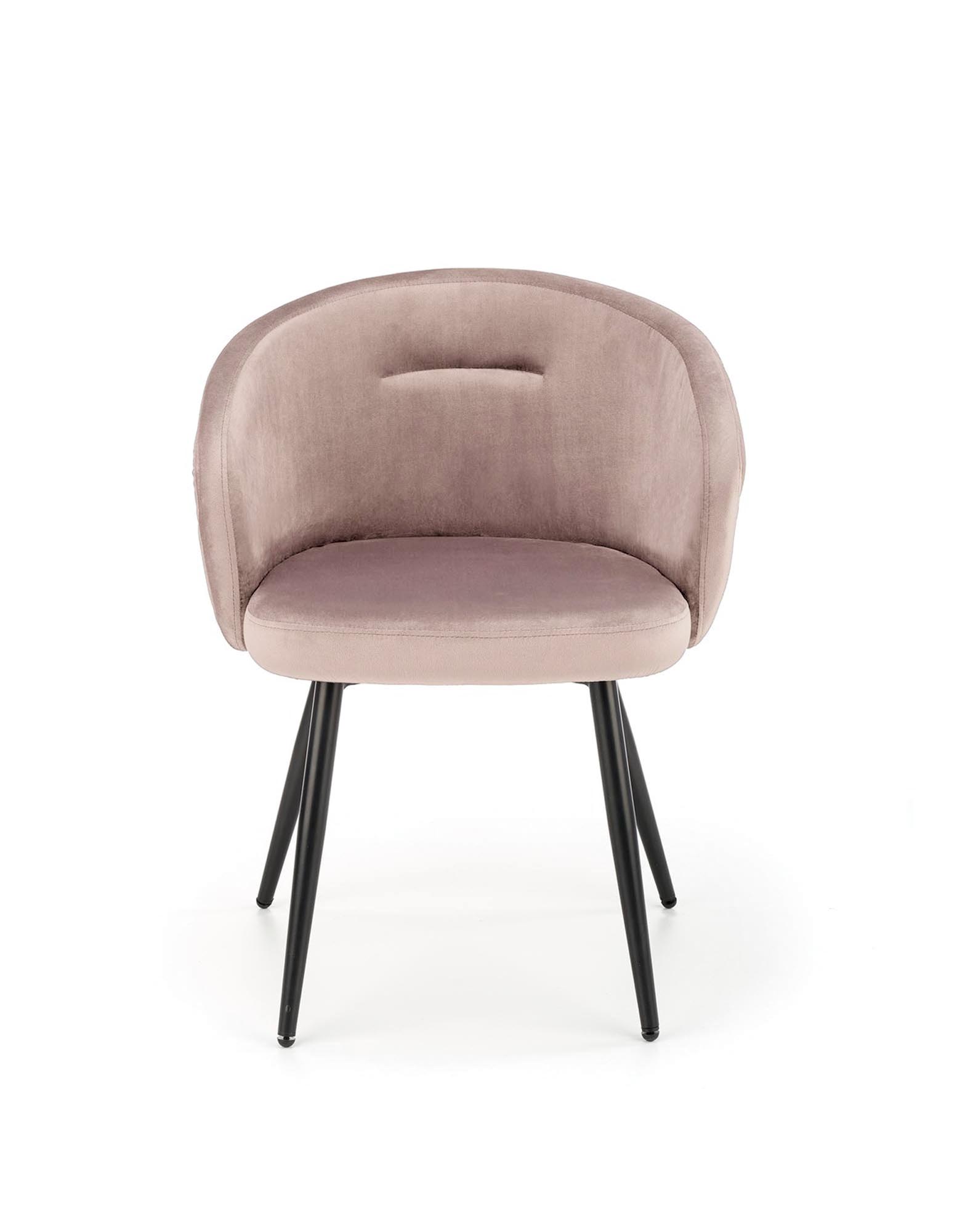 K430 stolička jedálenská, látka velvet béžová/nohy kov čierne