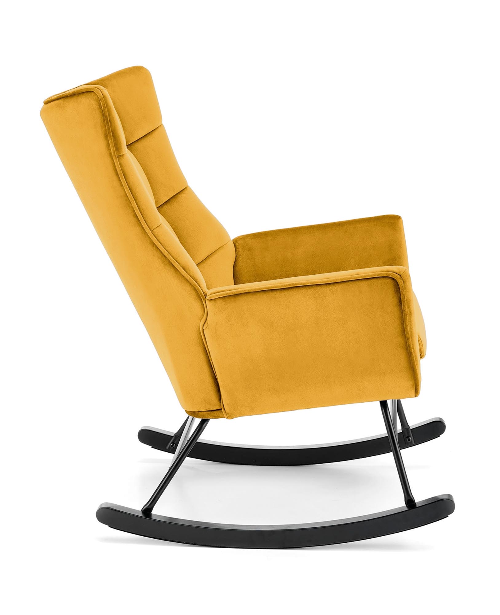 BAZALTO hojdacie kreslo,látka  zamat/oceľ/drevo, horčicová BLUVEL 68