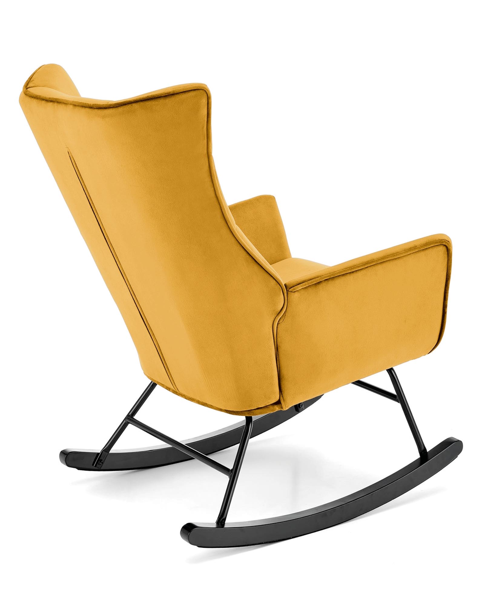 BAZALTO hojdacie kreslo,látka  zamat/oceľ/drevo, horčicová BLUVEL 68