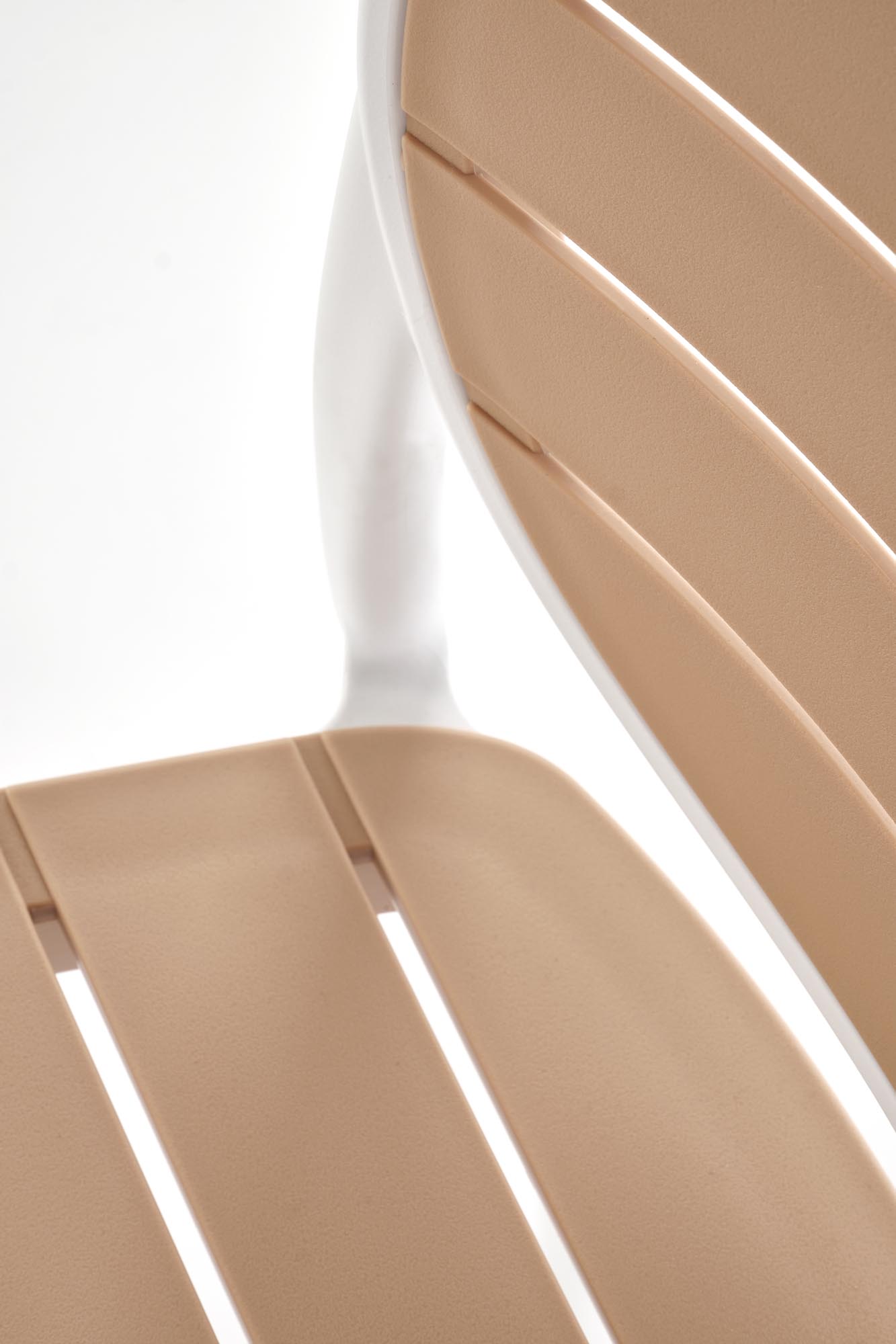 K529 stolička, PVC, biela/ prírodná