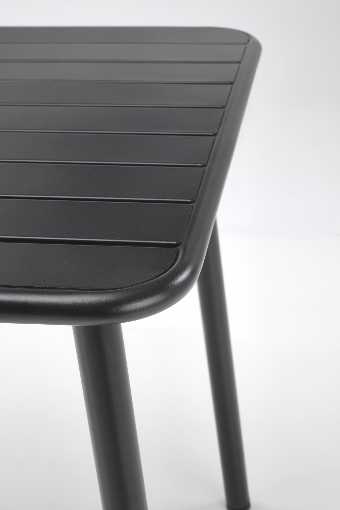 BOSCO KWADRAT stôl záhradný  70/70/76 cm, kov čierny