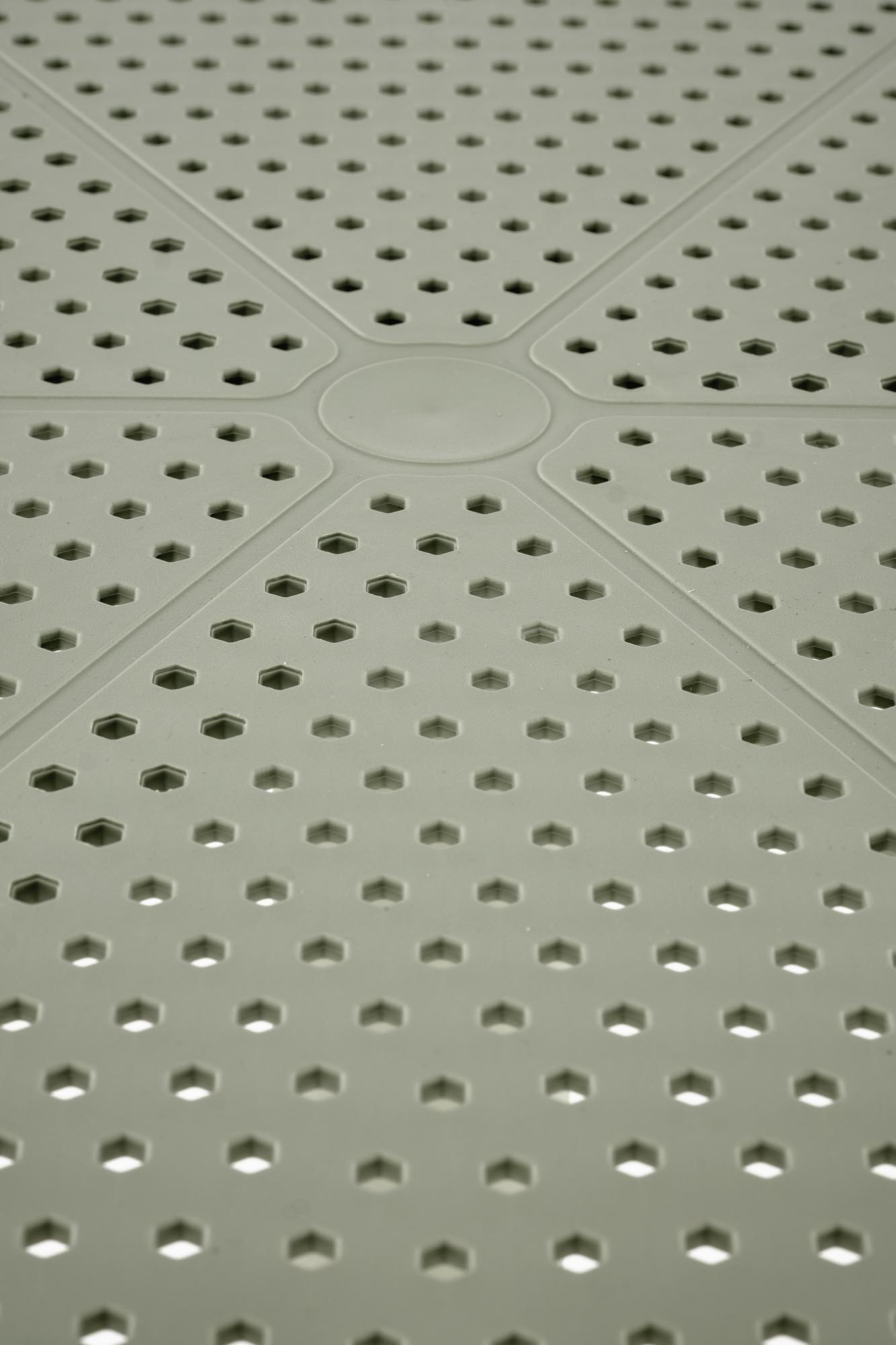 CALVO stolík terasový okrúhly 60/72 cm plast farba metový