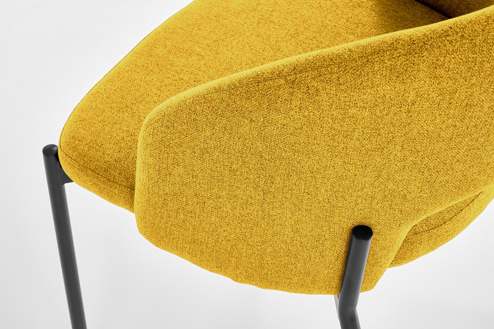 K373 stolička jedálenská, látka velvet horčicová/nohy kov čierne