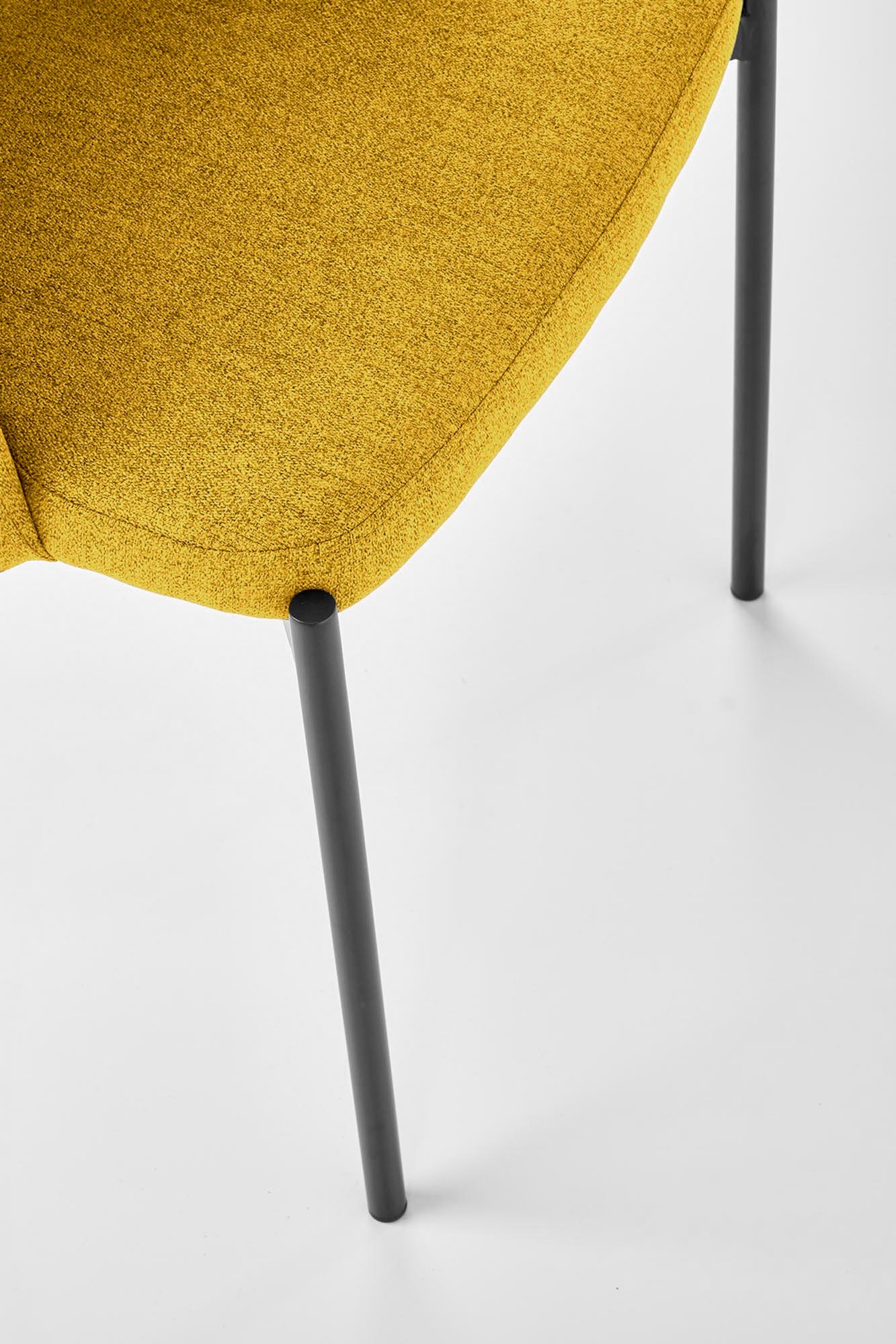 K373 stolička jedálenská, látka velvet horčicová/nohy kov čierne