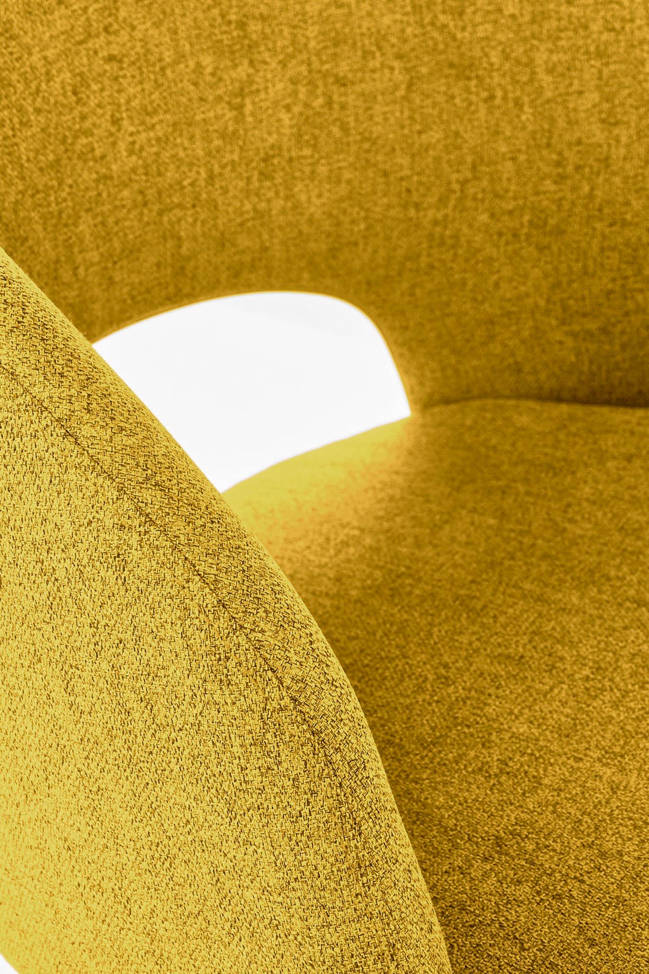 K373 stolička jedálenská, látka velvet horčicová/nohy kov čierne