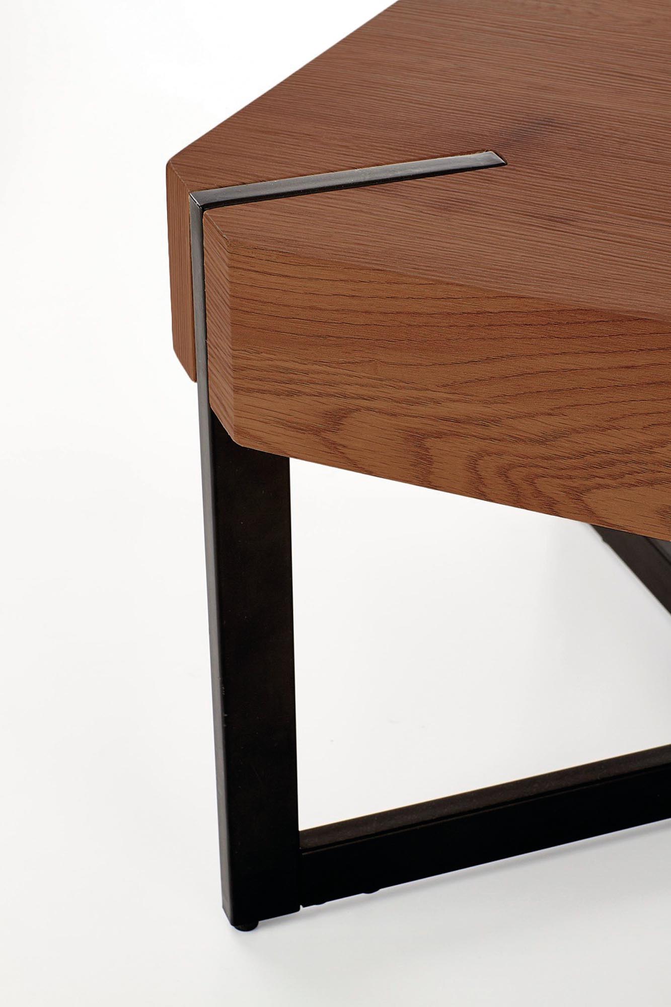 LAVIDA konferenčný stolík, 110/60/43cm, MDF/oceľ, orech/čierna