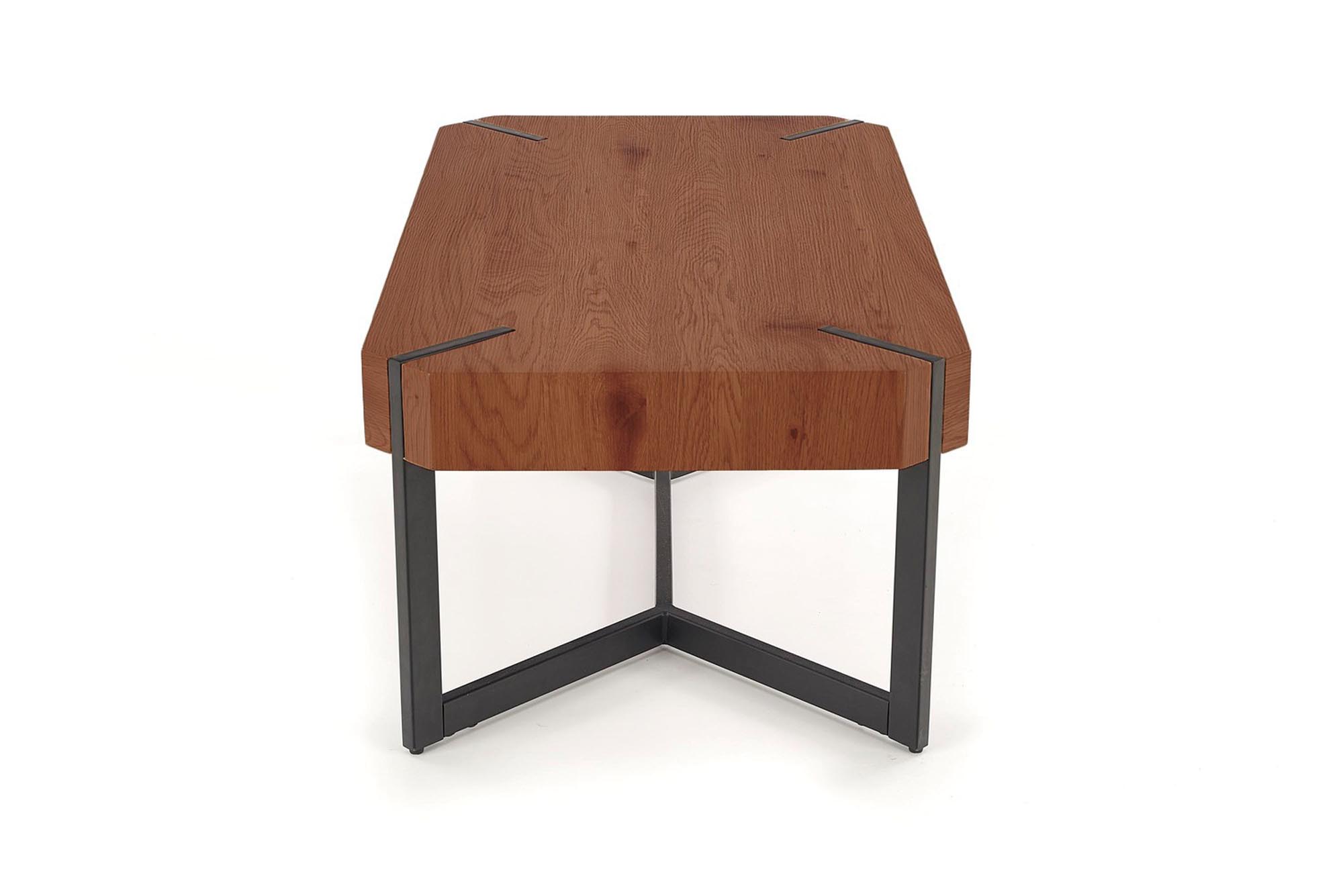 LAVIDA konferenčný stolík, 110/60/43cm, MDF/oceľ, orech/čierna