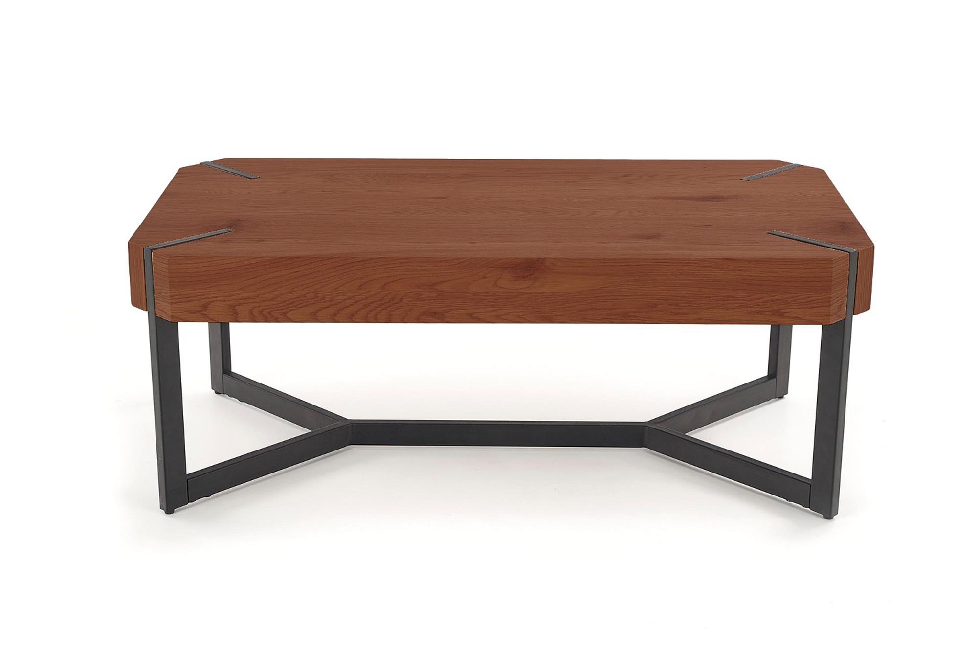 LAVIDA konferenčný stolík, 110/60/43cm, MDF/oceľ, orech/čierna