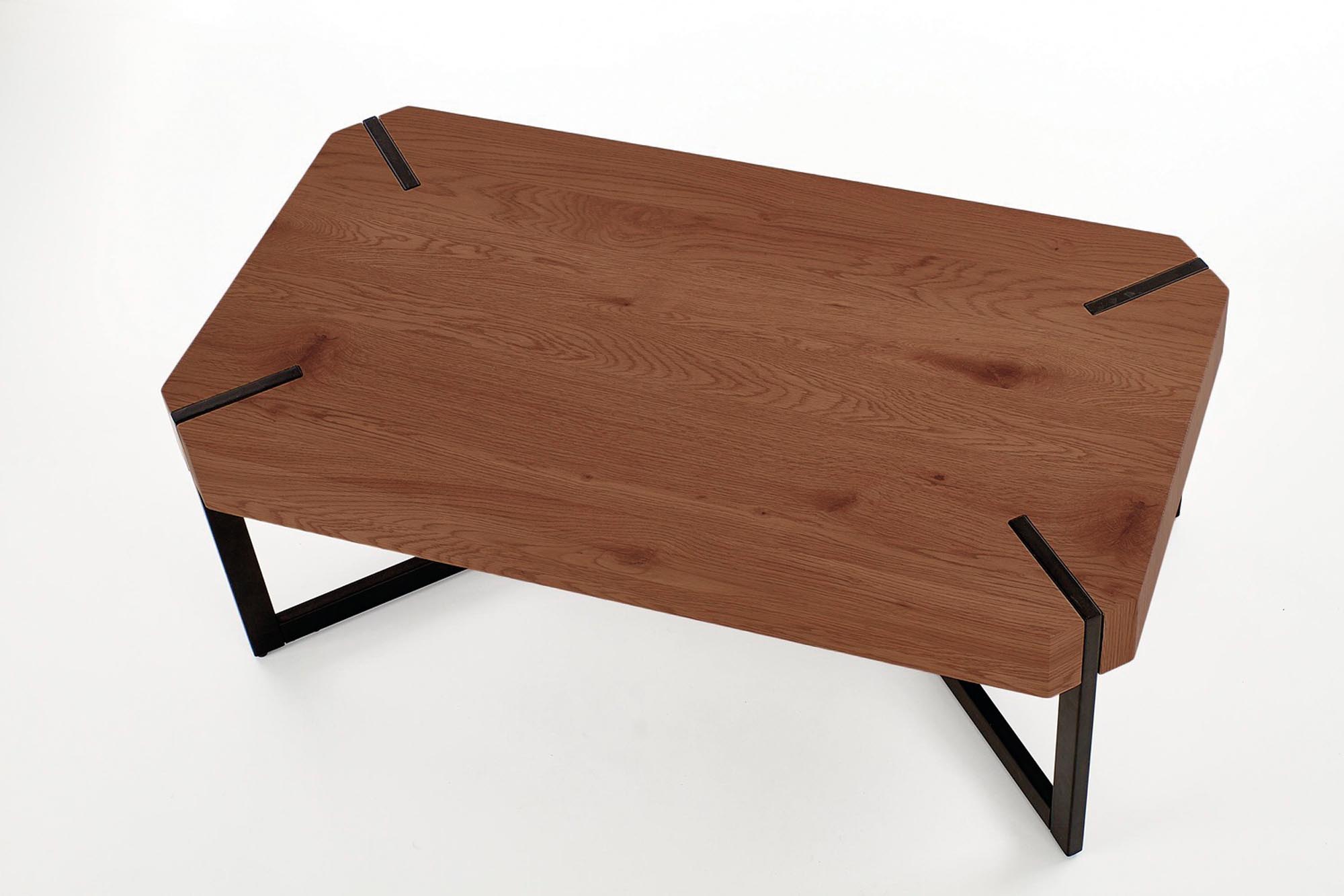 LAVIDA konferenčný stolík, 110/60/43cm, MDF/oceľ, orech/čierna