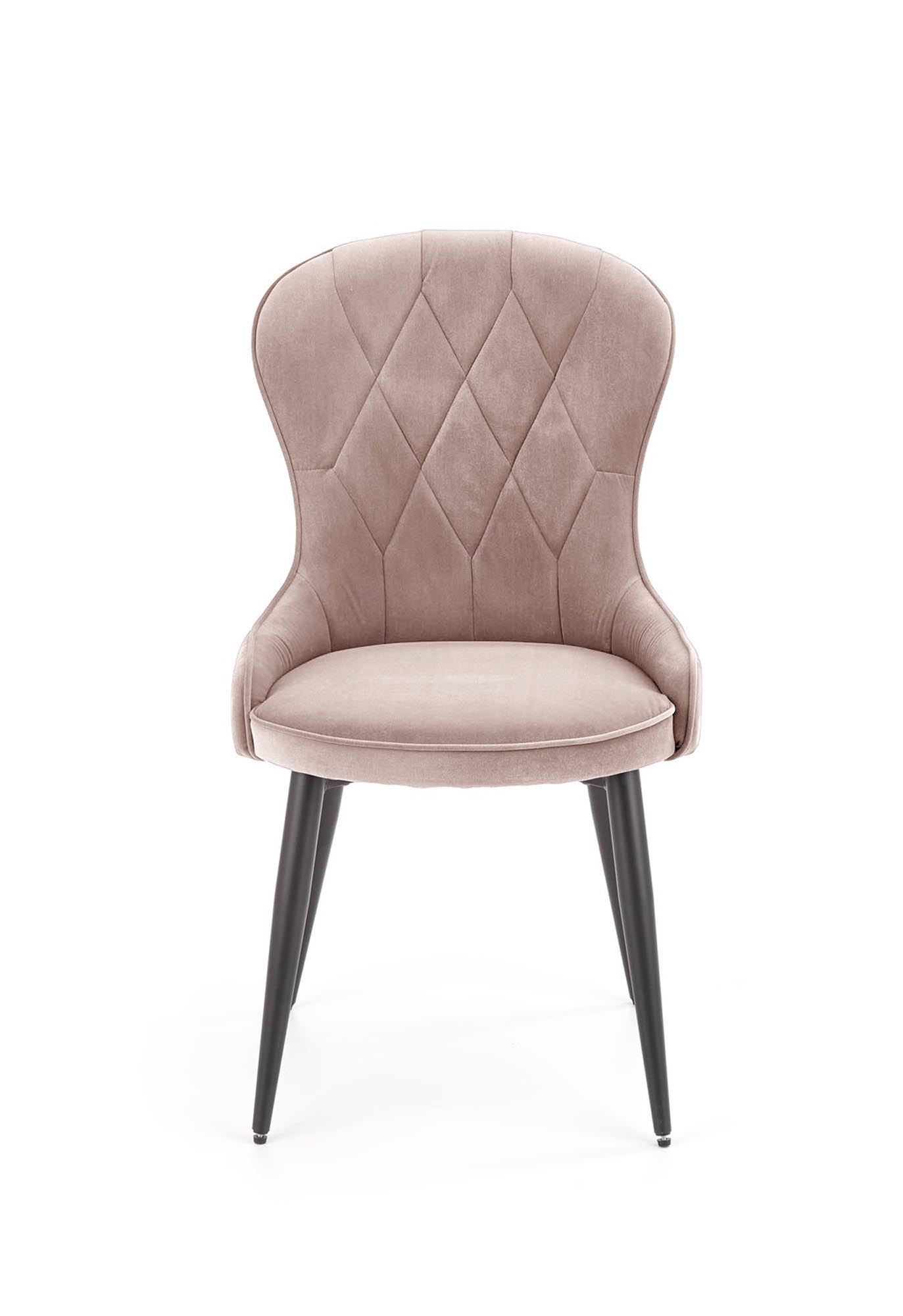 K366 stolička jedálenská, látka béžová/kov čierny